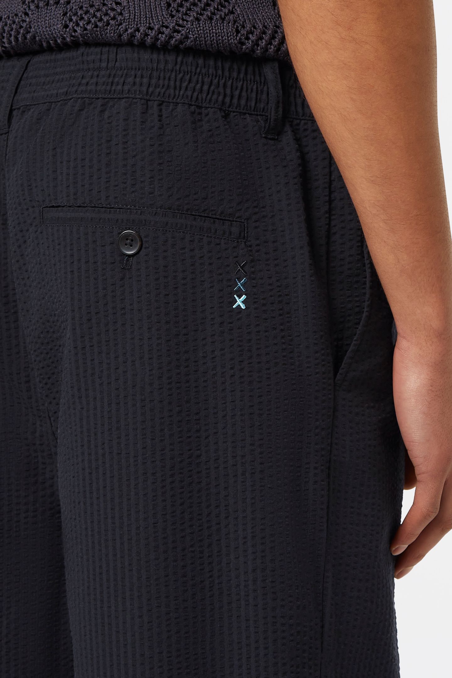 PLEATED RELAXED STRAIGHT COTTON-BLEND SEERSUCKER JOGGER WASH 6