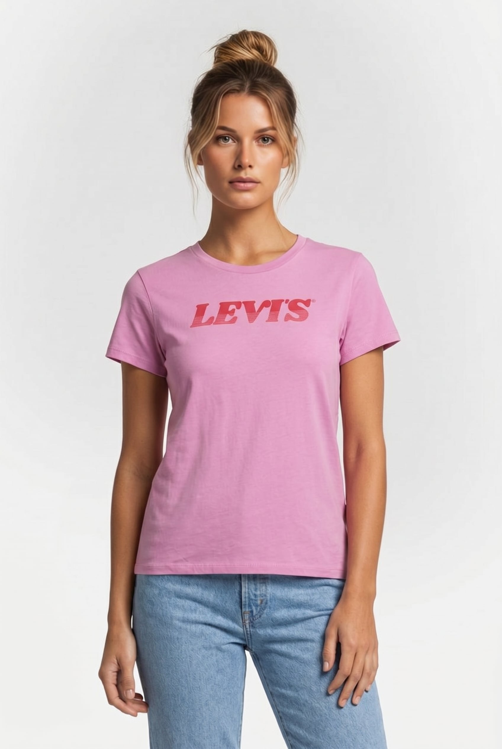 THE PERFECT TEE STRIPE LOGO MAUBE ORCHID 1