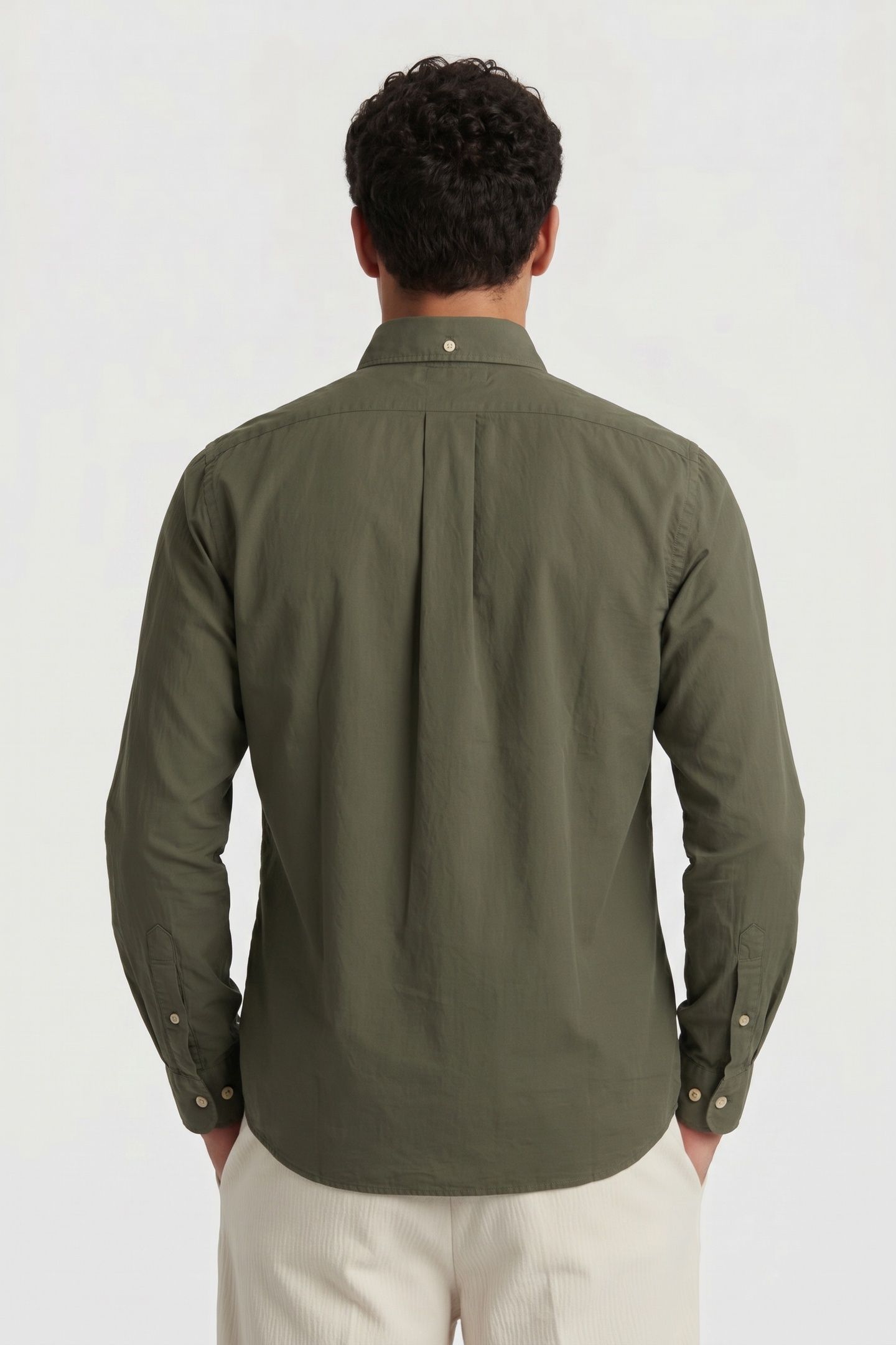 BUTTON-DOWN SHIRT W/POCKET COTTON MILITARY GREEN 2