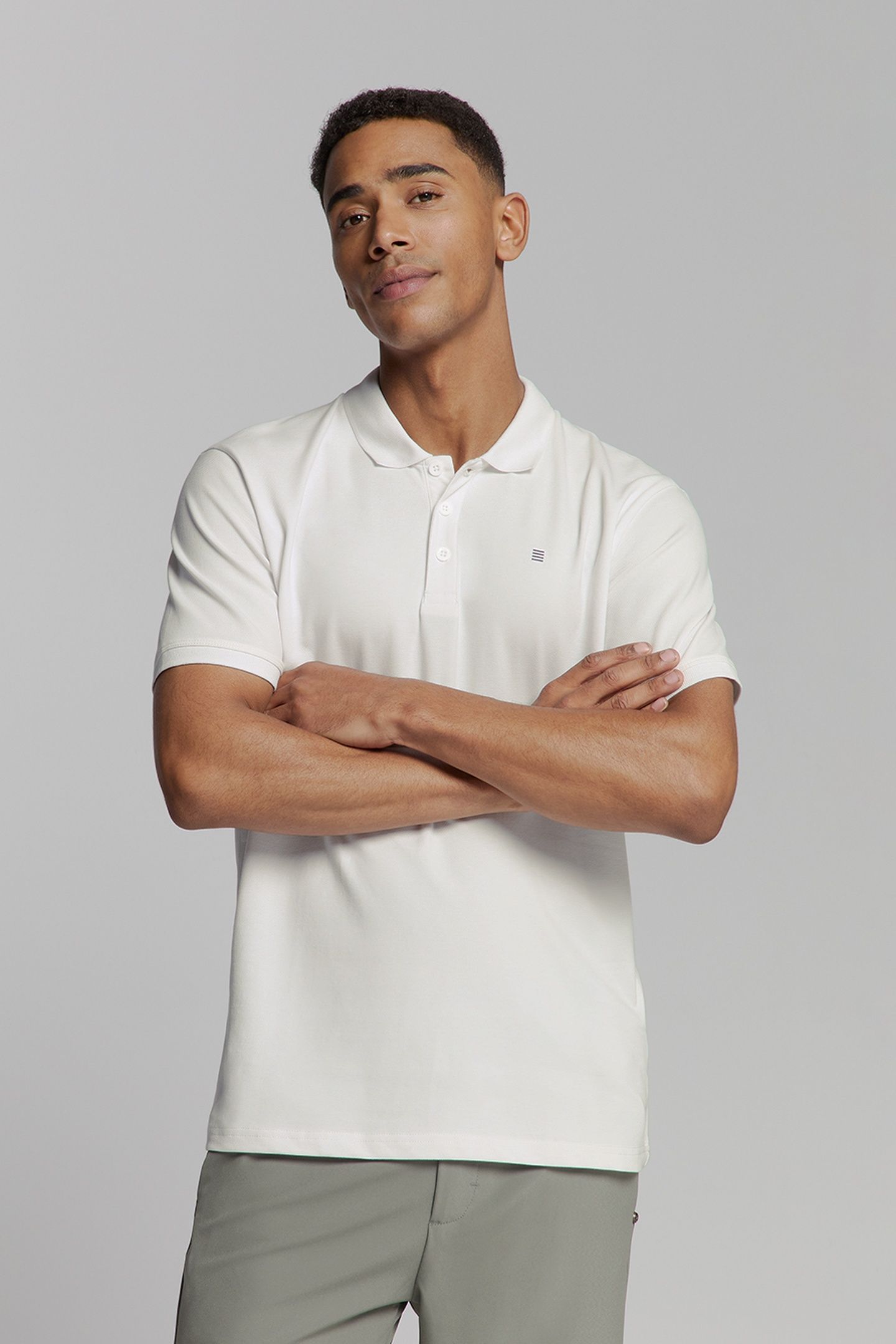 POLO PIQUE SOLID STRETCH WHITE 2
