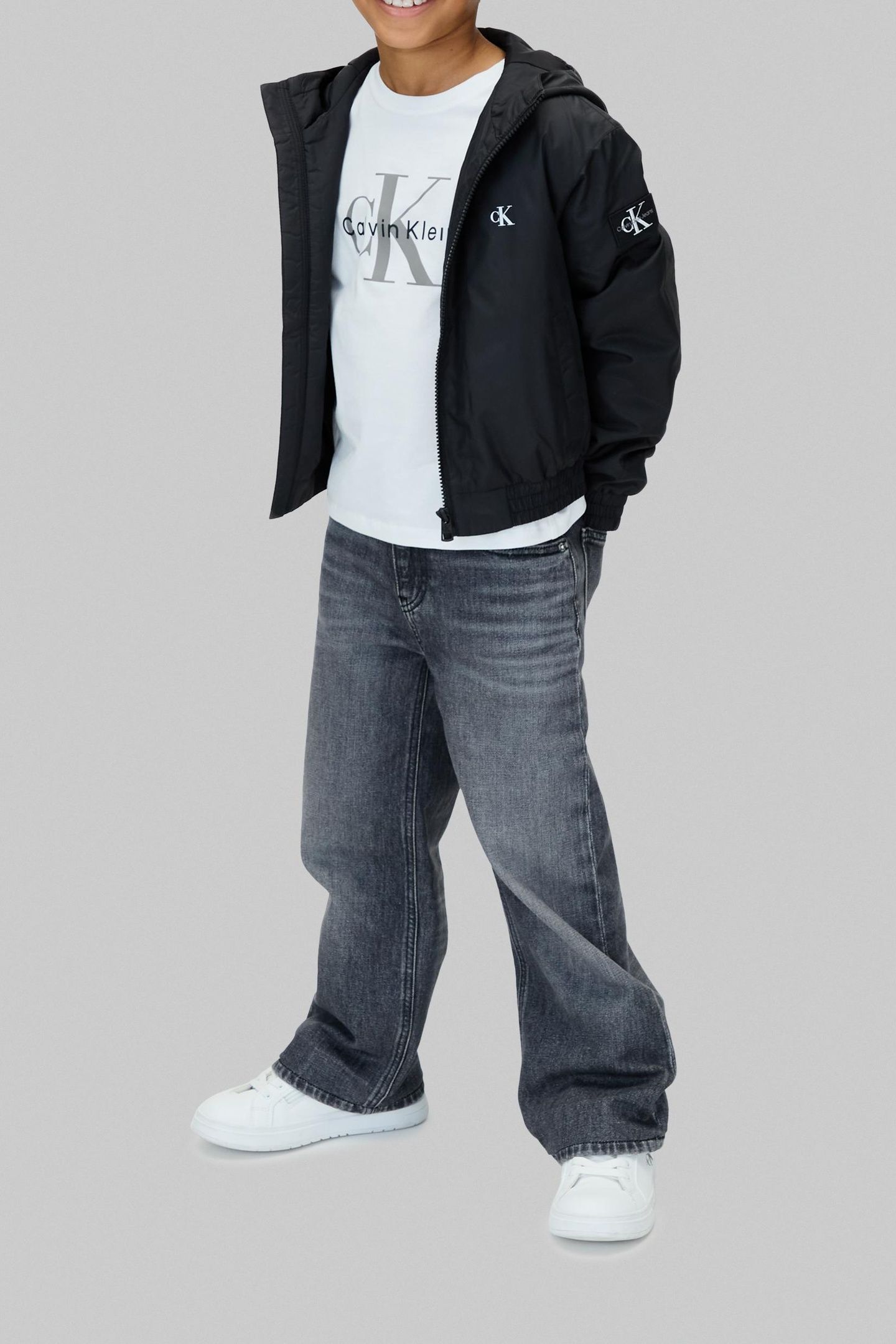BOYS PADDED HOODED JACKET BLACK 2