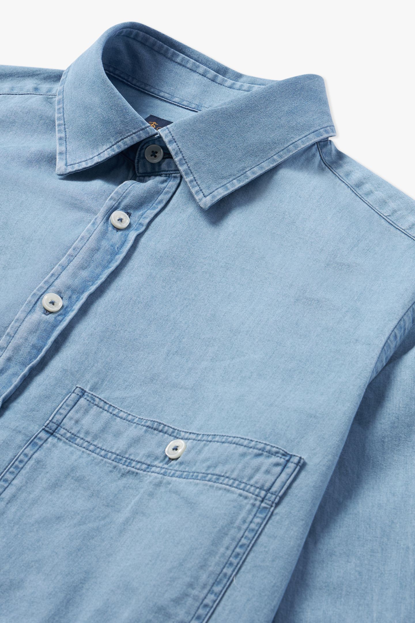 CLASSIC COLLAR DENIM SHIRT LIGHT BLUE 4