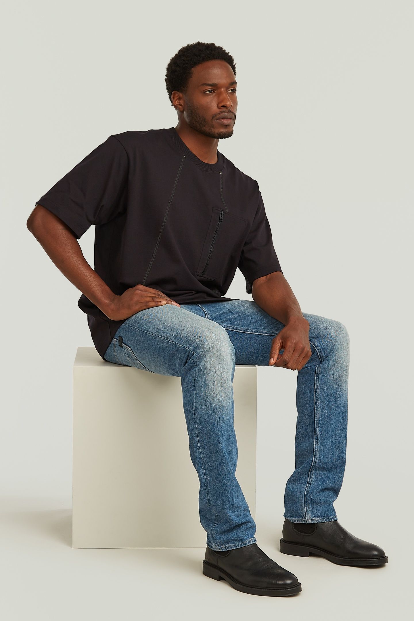 US FIRST CINCH TAPERED JEANS MEDIUM BLUE 3