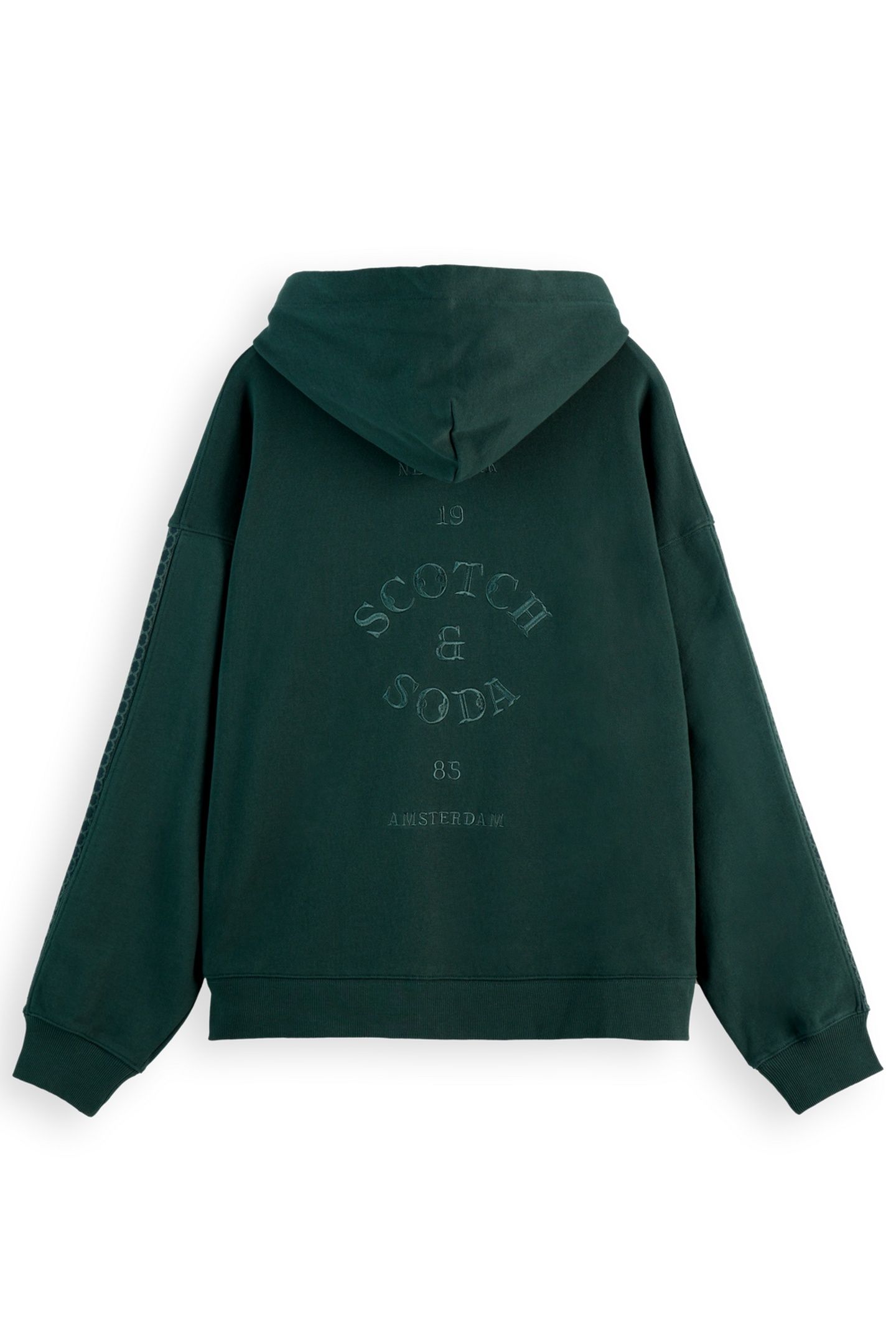 RIB INSERT ZIPPED LOOSE FIT HOODIE AMSTERDAM GREEN 2
