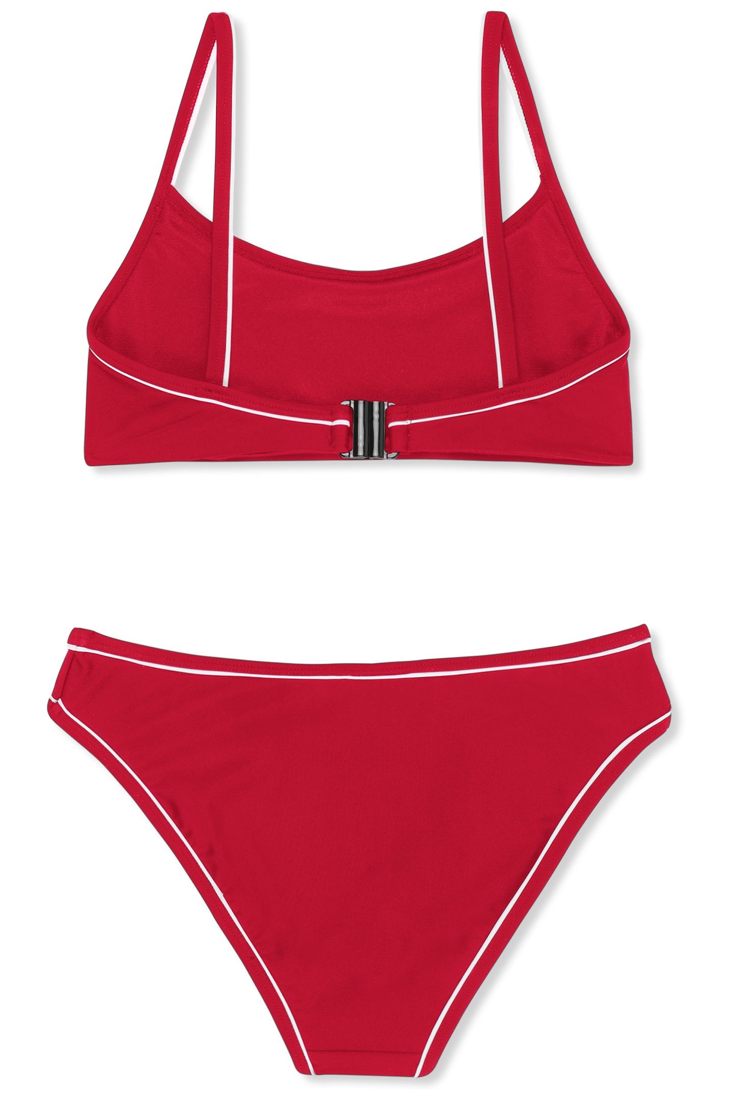 PRATELLO CONTRAST PIPING BIKINI TRUE RED 2