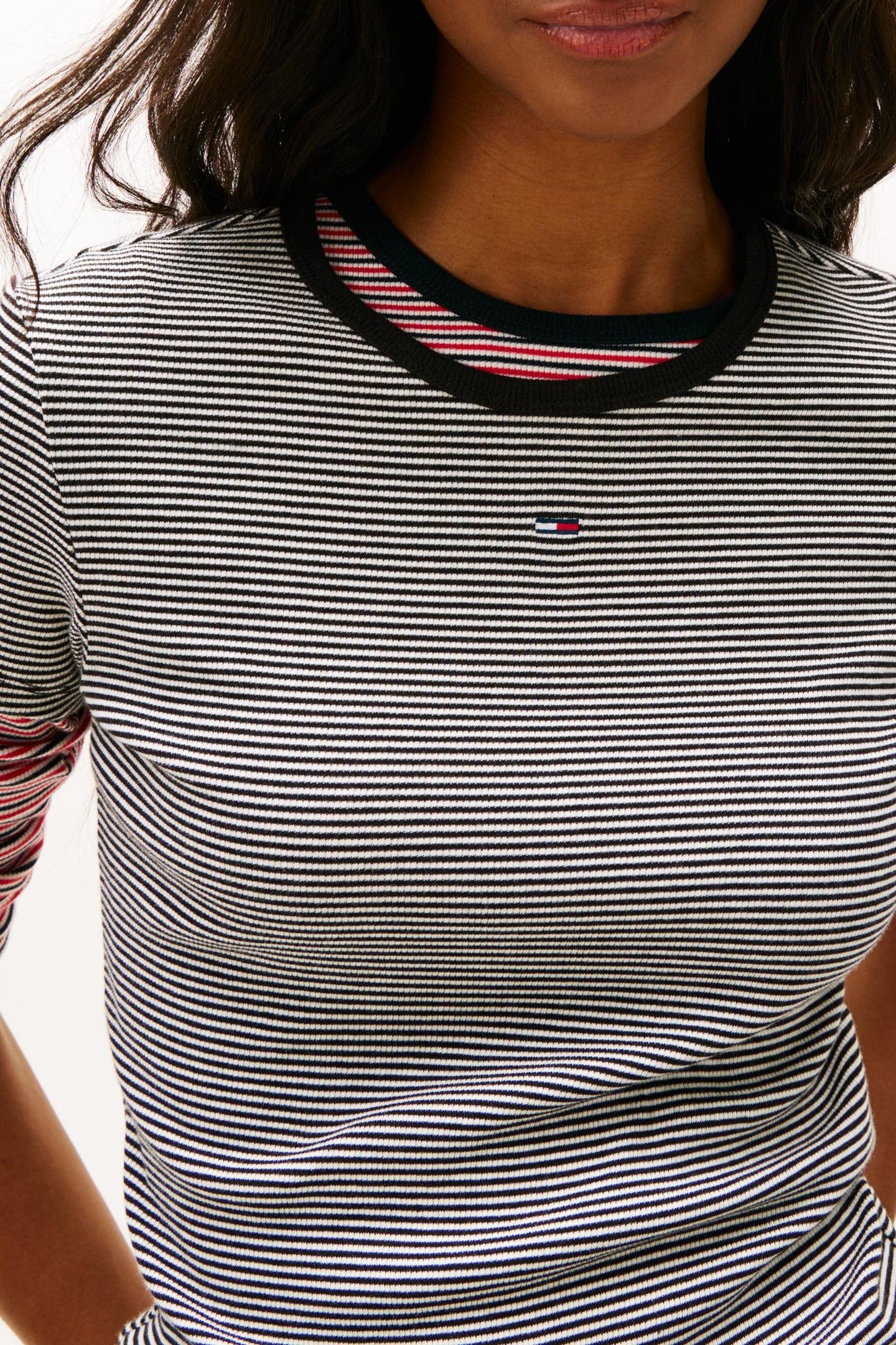 SLIM ESSENTIAL T-SHIRT BLACK/ WHITE STRIPE 4