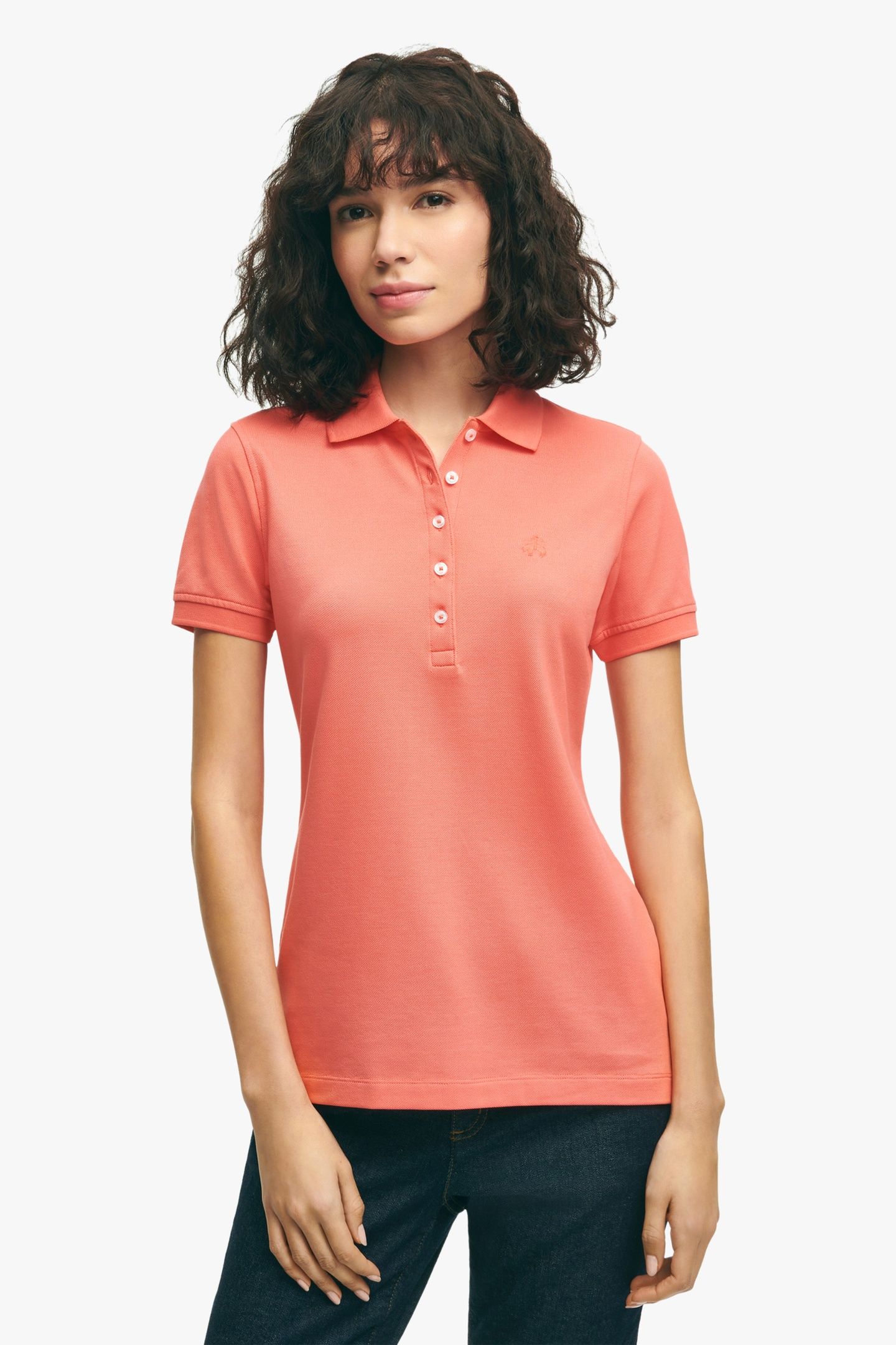 SUPIMA COTTON STRETCH PIQUE POLO SHIRT MEDIUM PINK 1