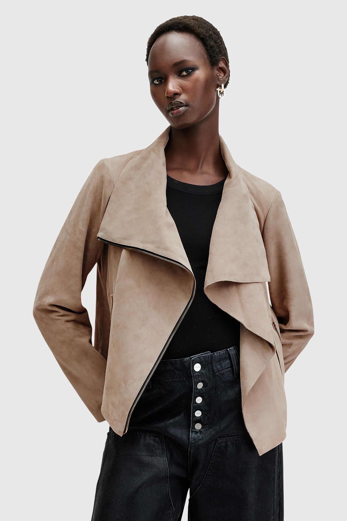 FREYA SUEDE JACKET WARM GREY 3