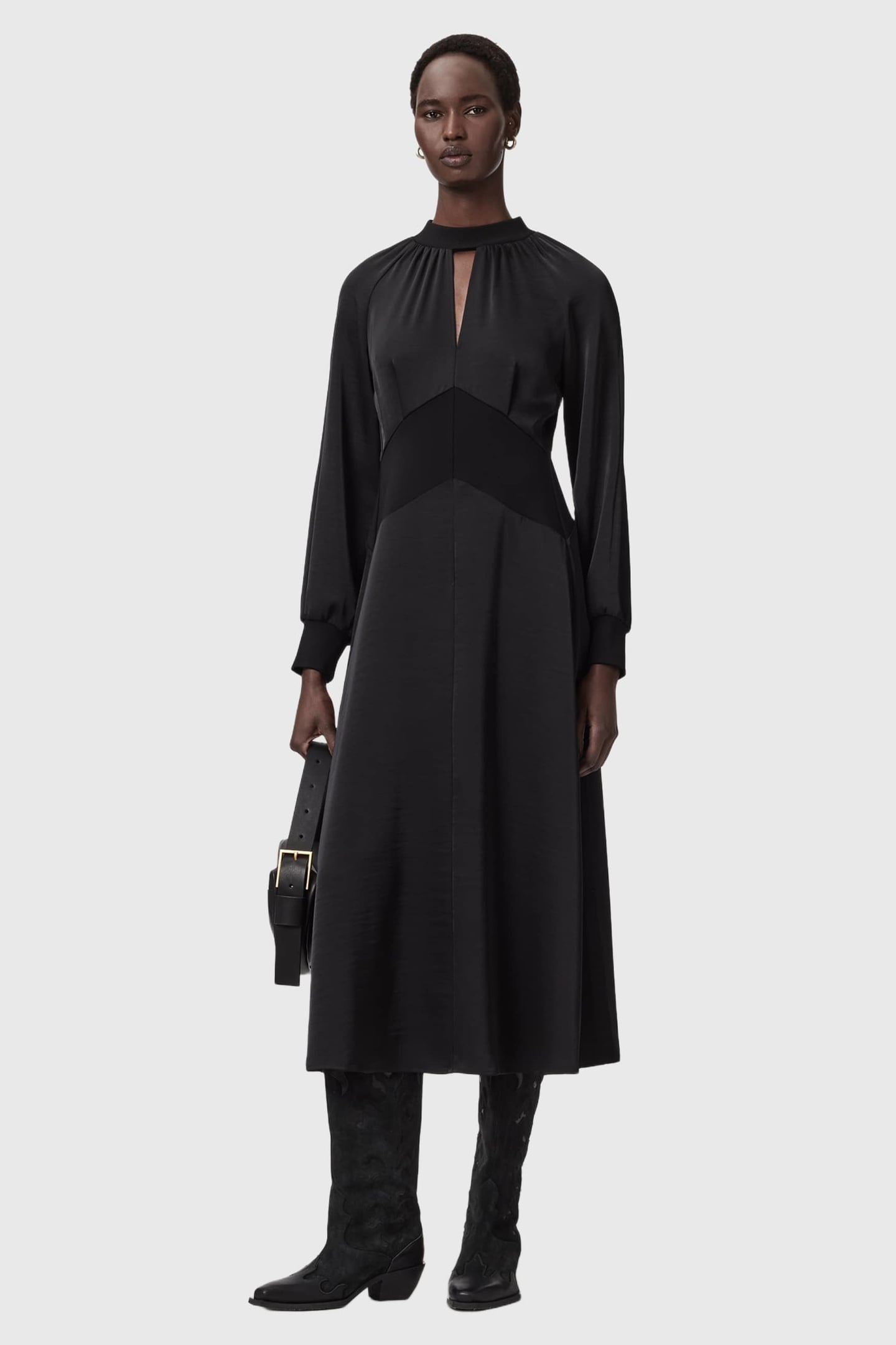 ROYA LS DRESS BLACK 1