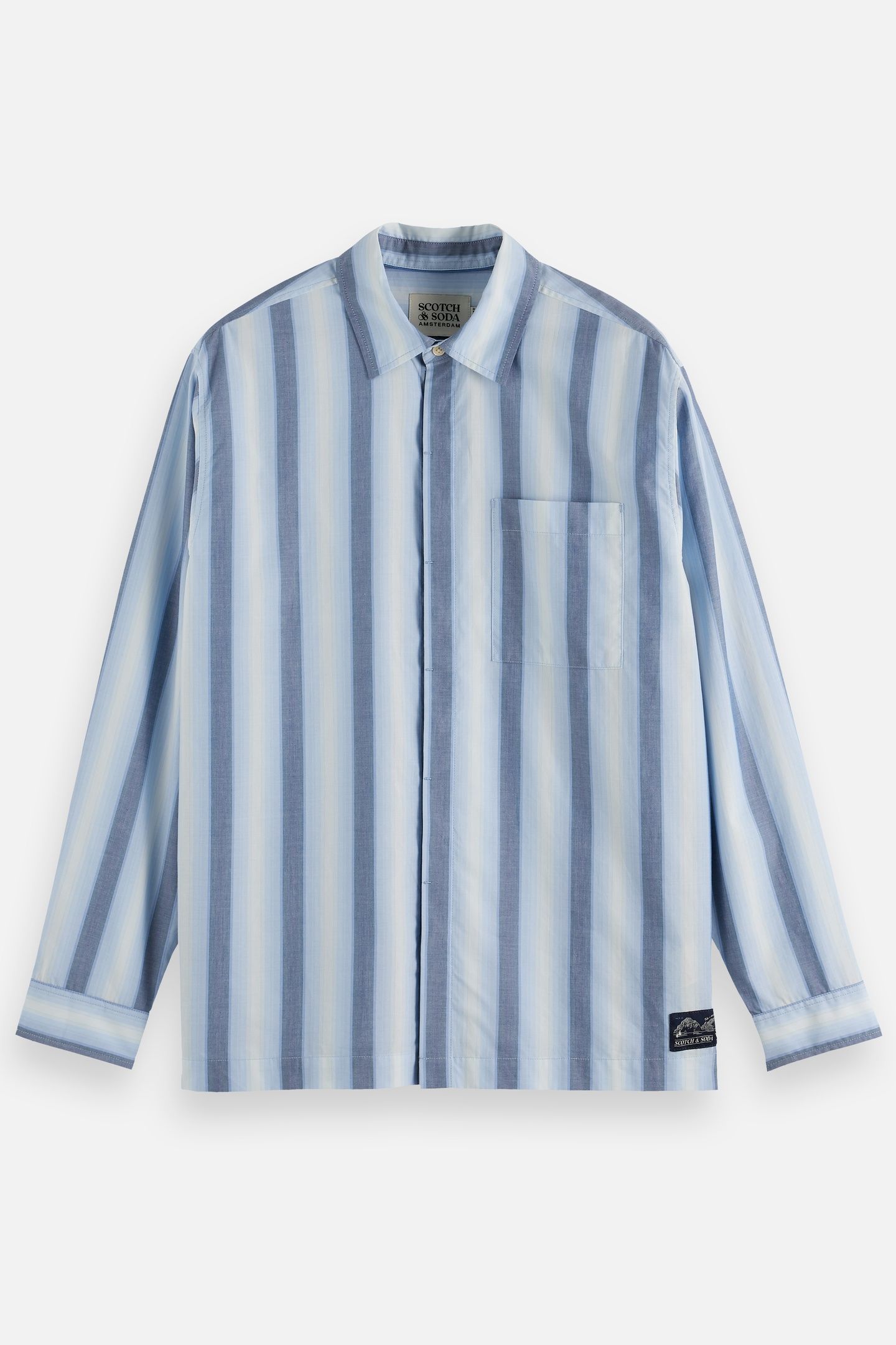 SHADOW-STRIPE RELAXED-FIT SHIRT PEACOAT SHADOW STRIPE 4