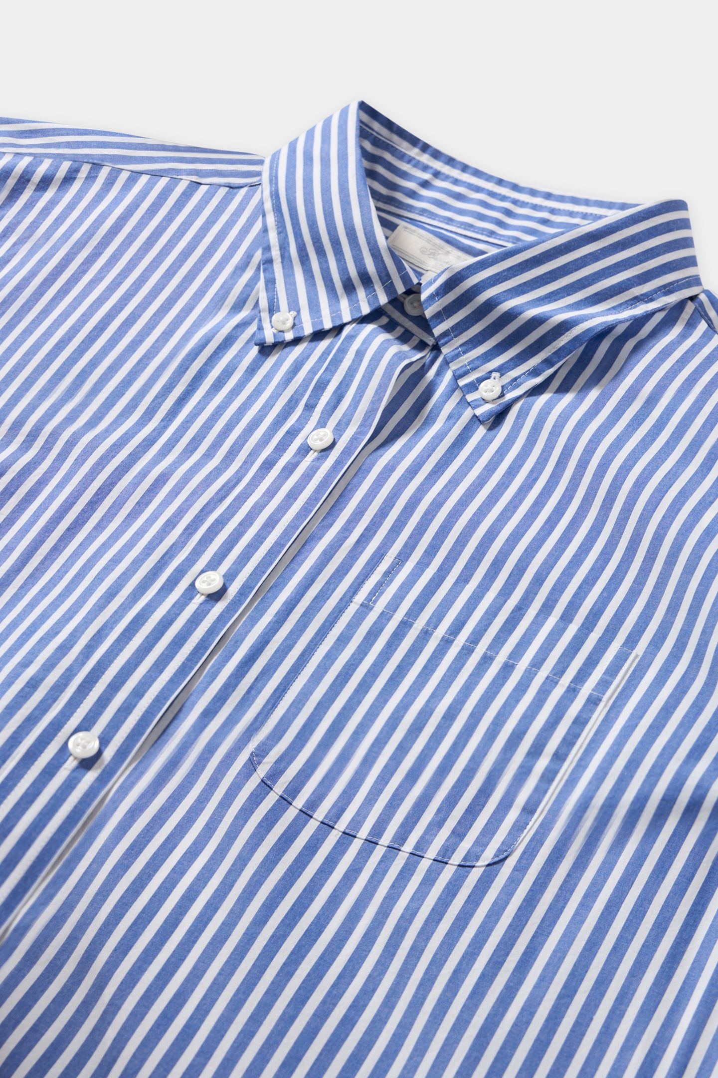 CROPPED STRIPED COTTON POPLIN SHIRT BLUE 4