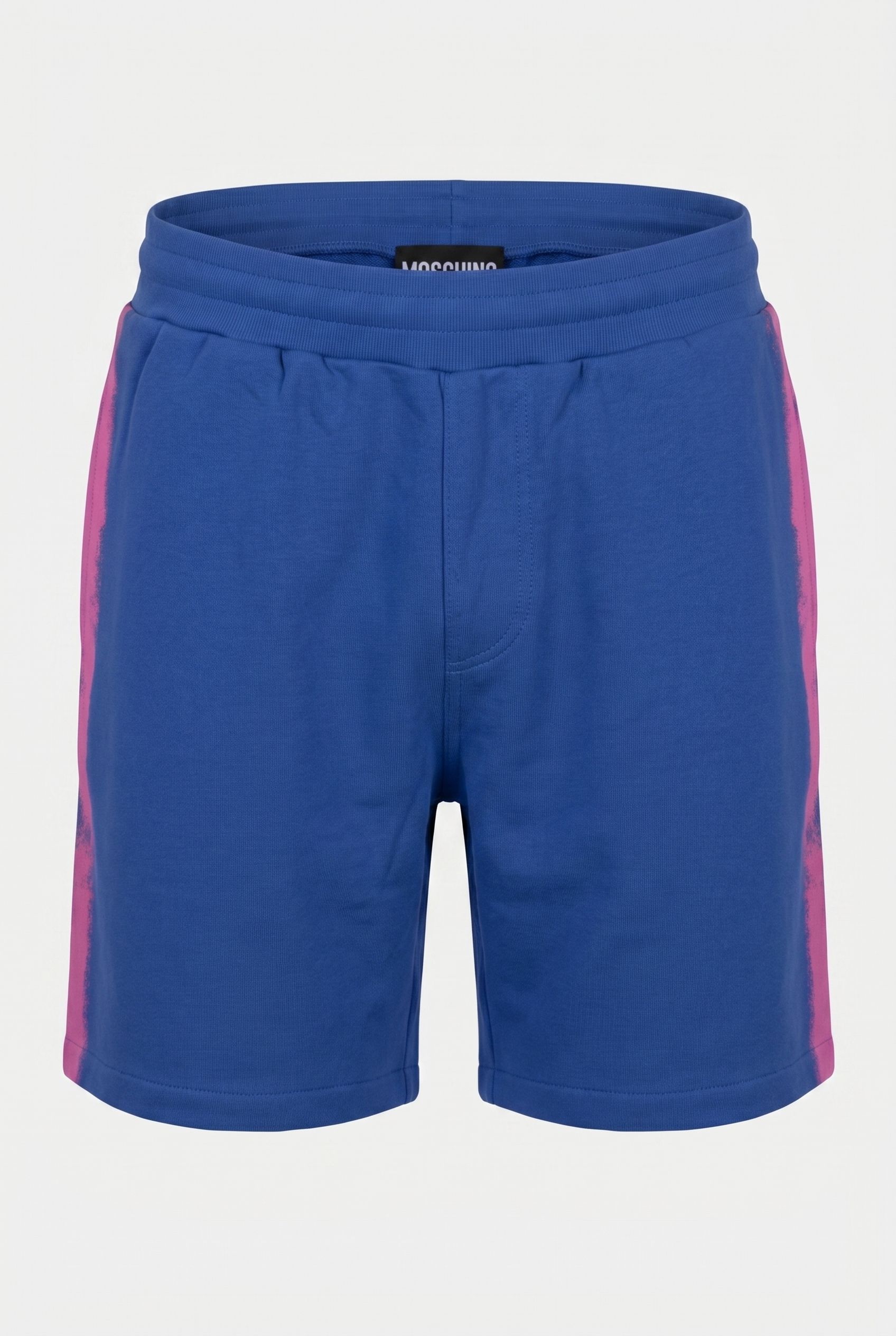 MOSCHINO PAINT ORGANIC FLEECE BERMUDA SHORTS BLUE 3