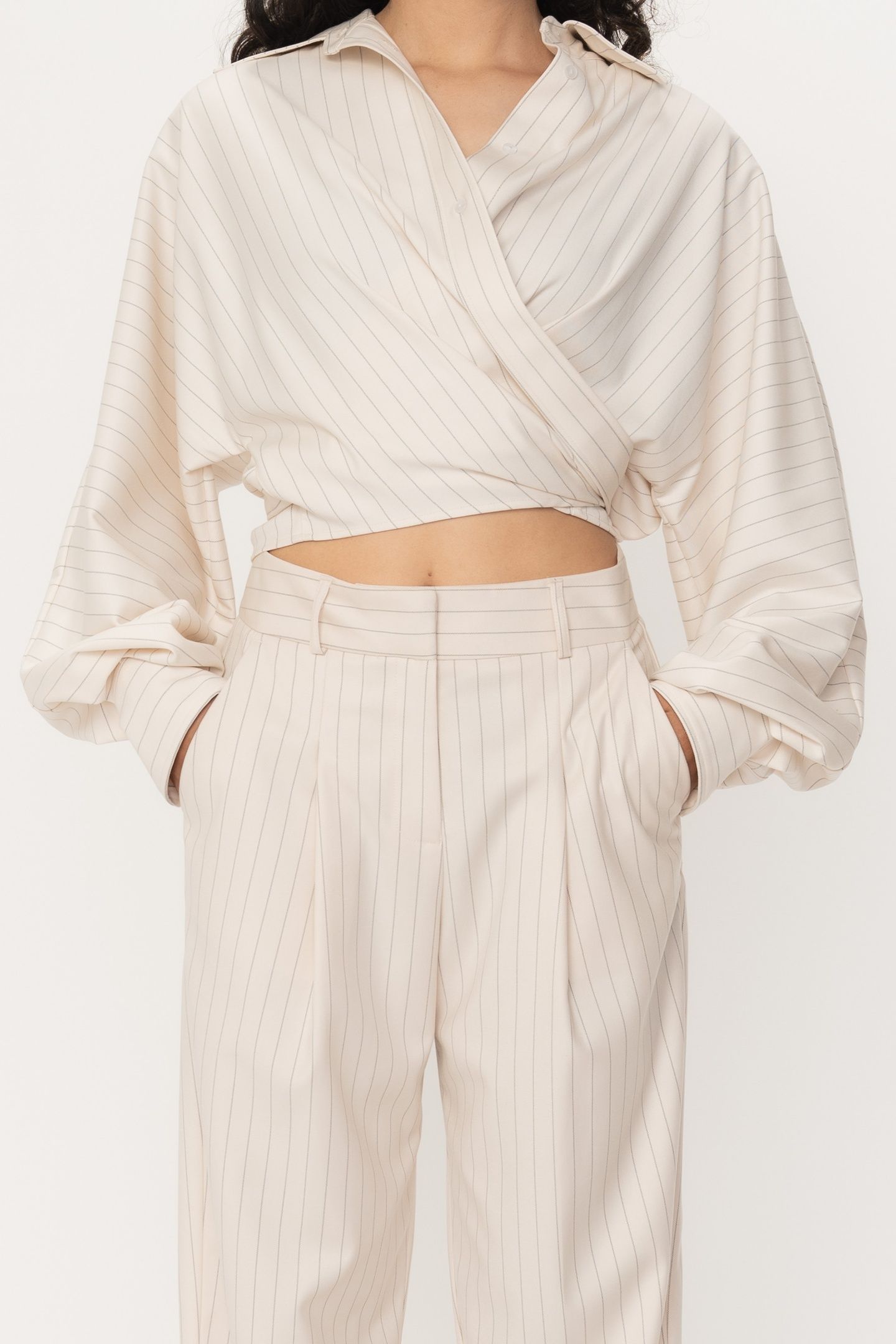 POLARIS TROUSER COCONUT MILK PINSTRIPE 1