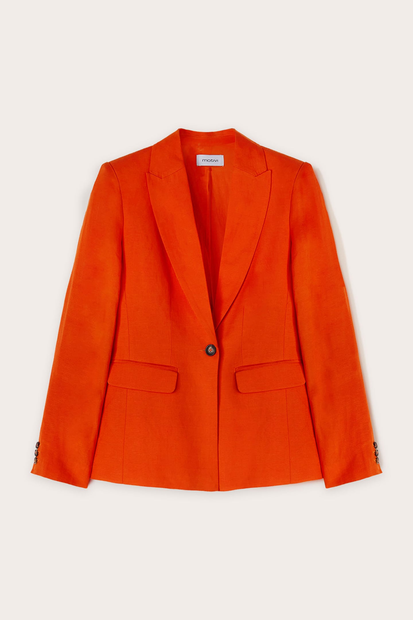 SINGLE-BREASTED LINEN-BLEND BLAZER RED 3