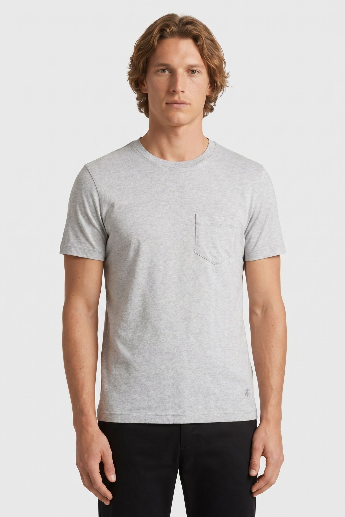 SUPIMA CREWNECK COTTON T-SHIRT GREY 1
