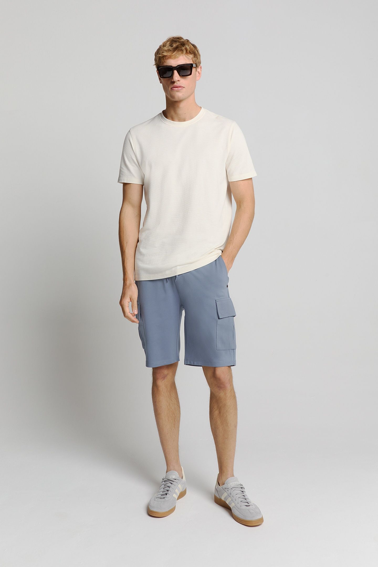SHORT CARGO JERSEY WASHED BLUE 1
