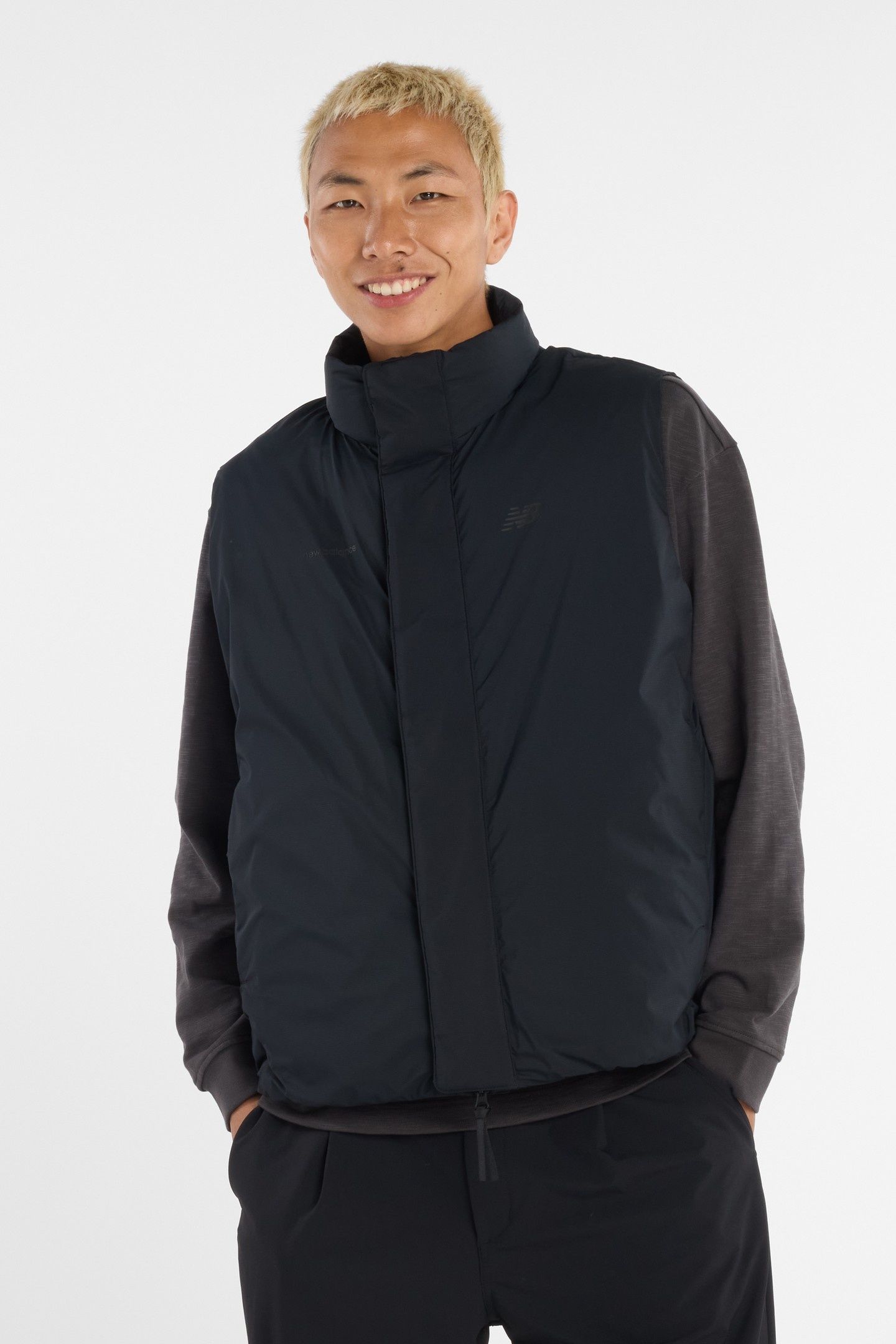 NB GREY DOWN VEST BLACK 1