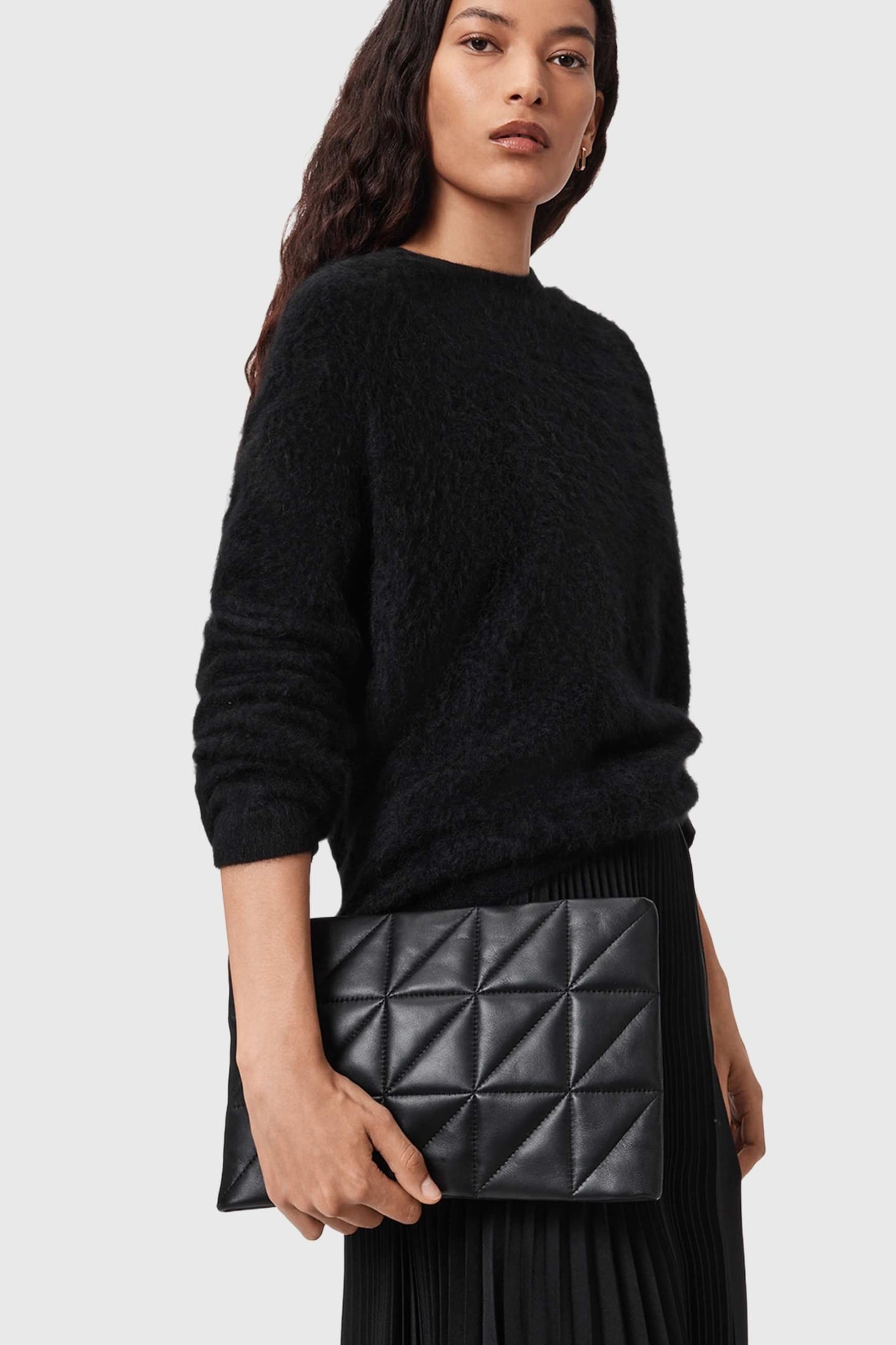 BETTINA QUILT CLUTCH BLACK 1