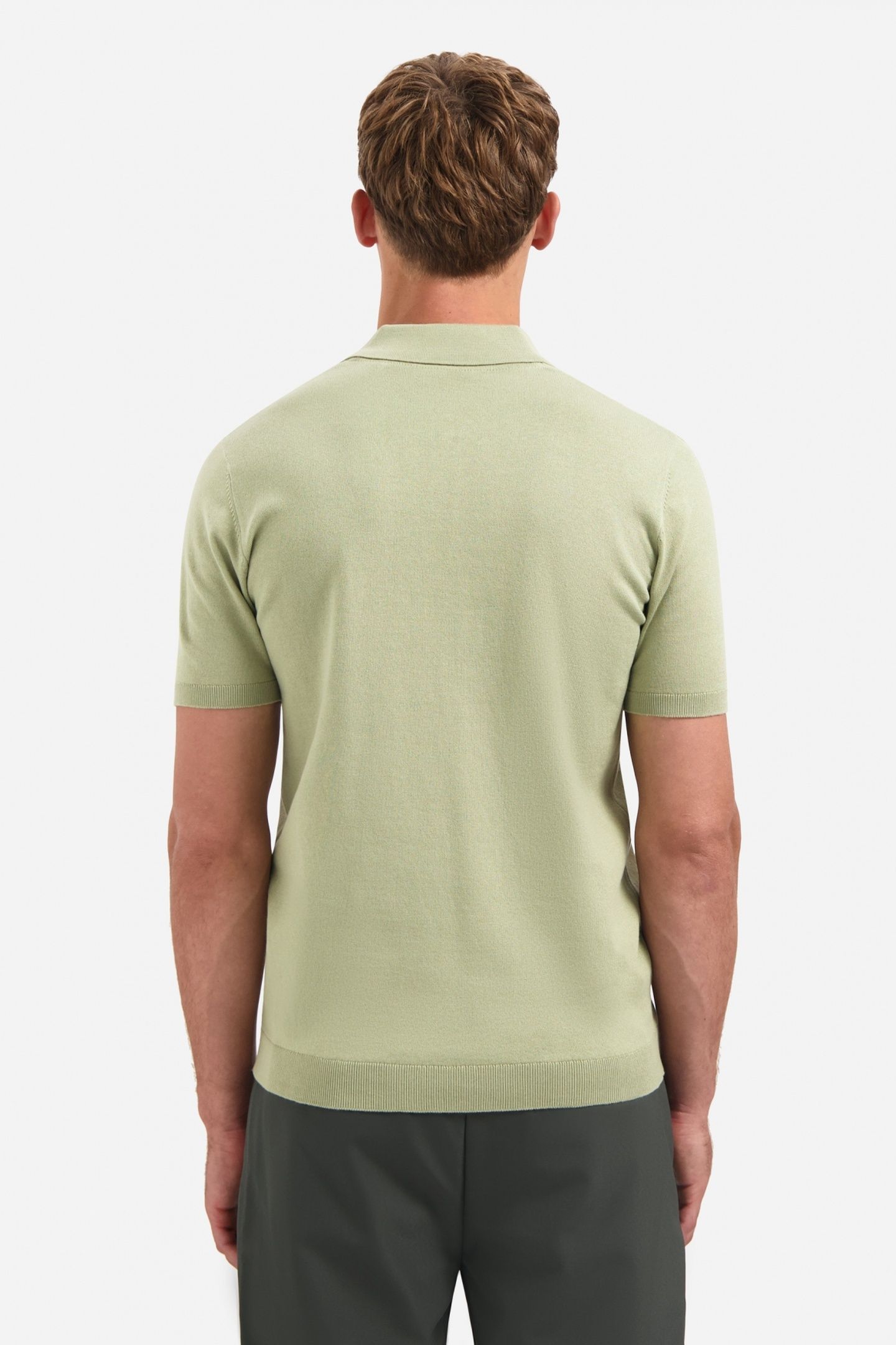PULLOVER SHORT SLEEVE POLO SOLID LIGHT MOSS 3