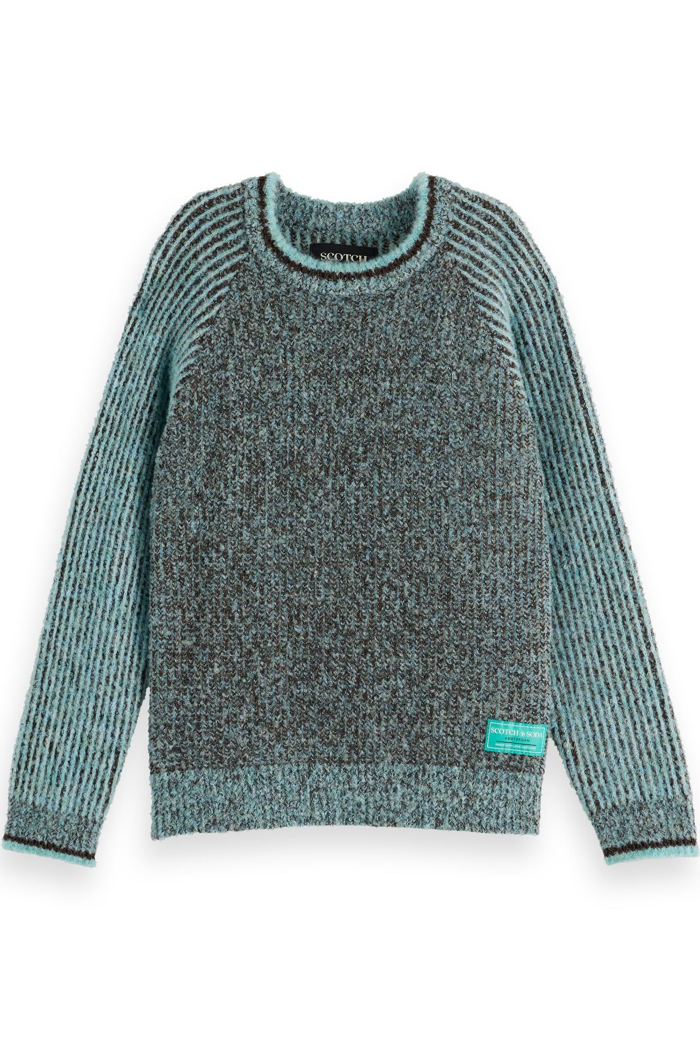 BOY REGULAR-FIT CONTRAST RAGLAN-SLEEVE PULLOVER AGATE GREEN/ 1