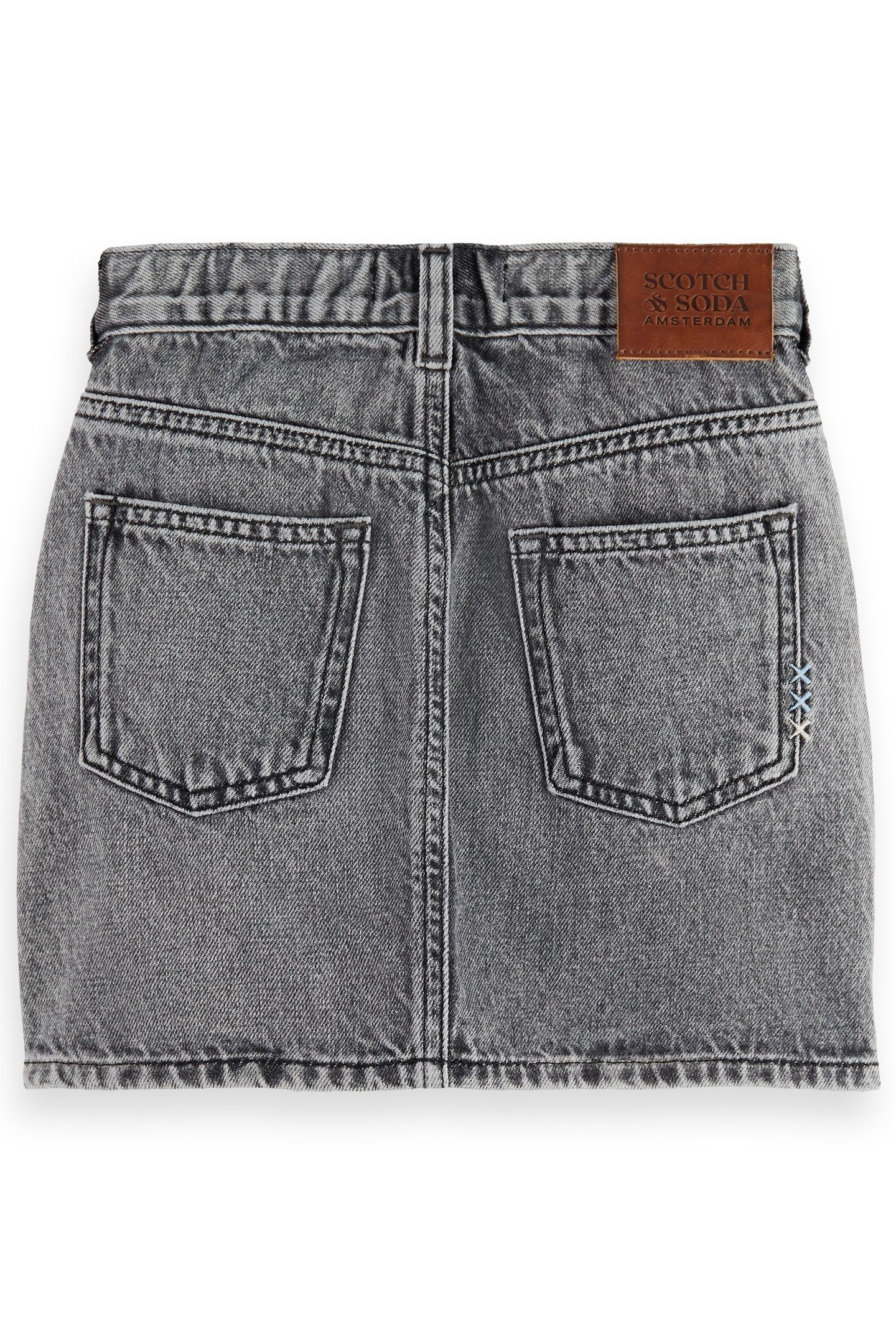 GIRL WASHED BLACK DENIM MINI SKIRT — BLACK SPARK BLACK SPARK 2