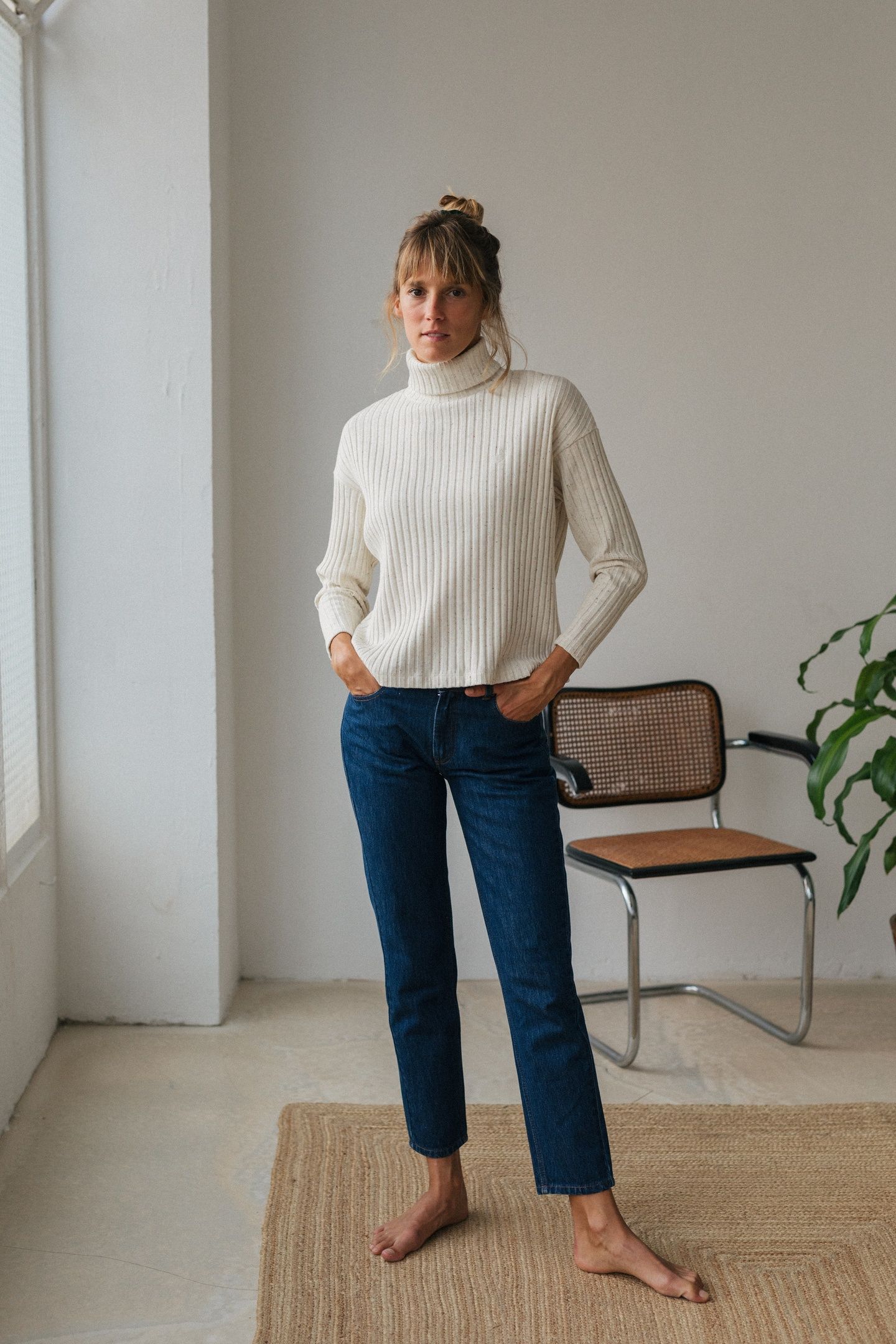 MALAITA SWEATSHIRT NATURAL WITH MULTICOLOUR NEPS 1
