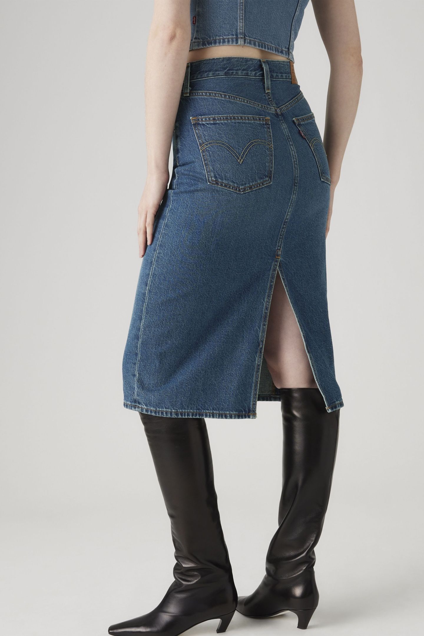 HIGH RISE BACK SLIT SKIRT 5