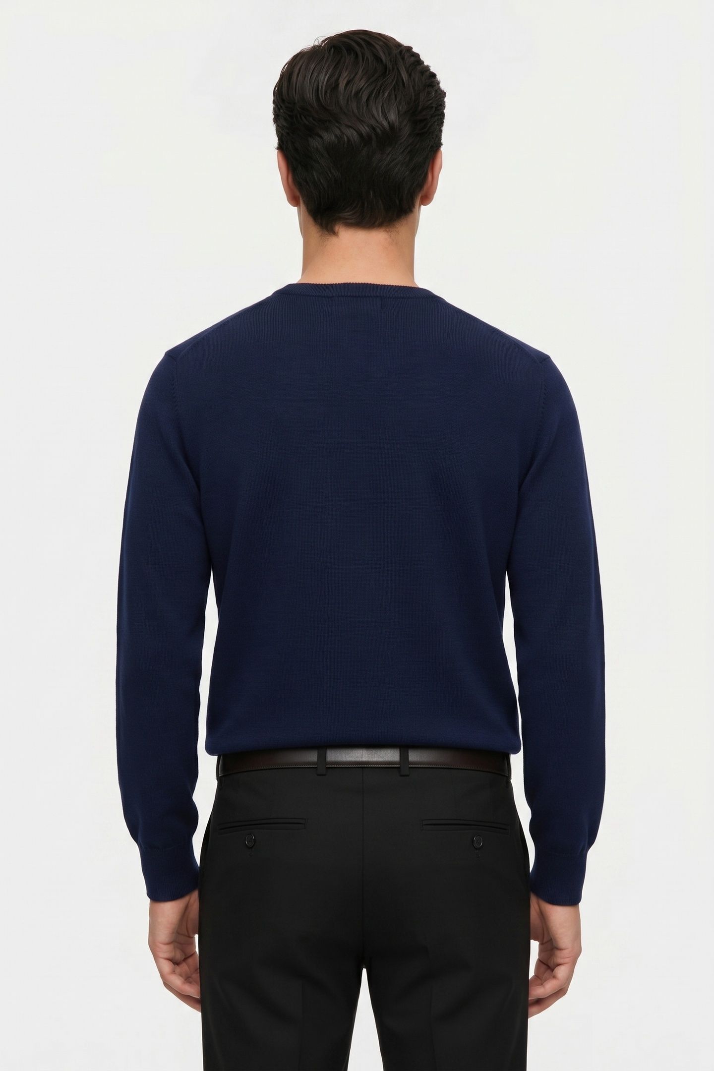 MERINO WOOL CREW-NECK SWEATER NAVY 2