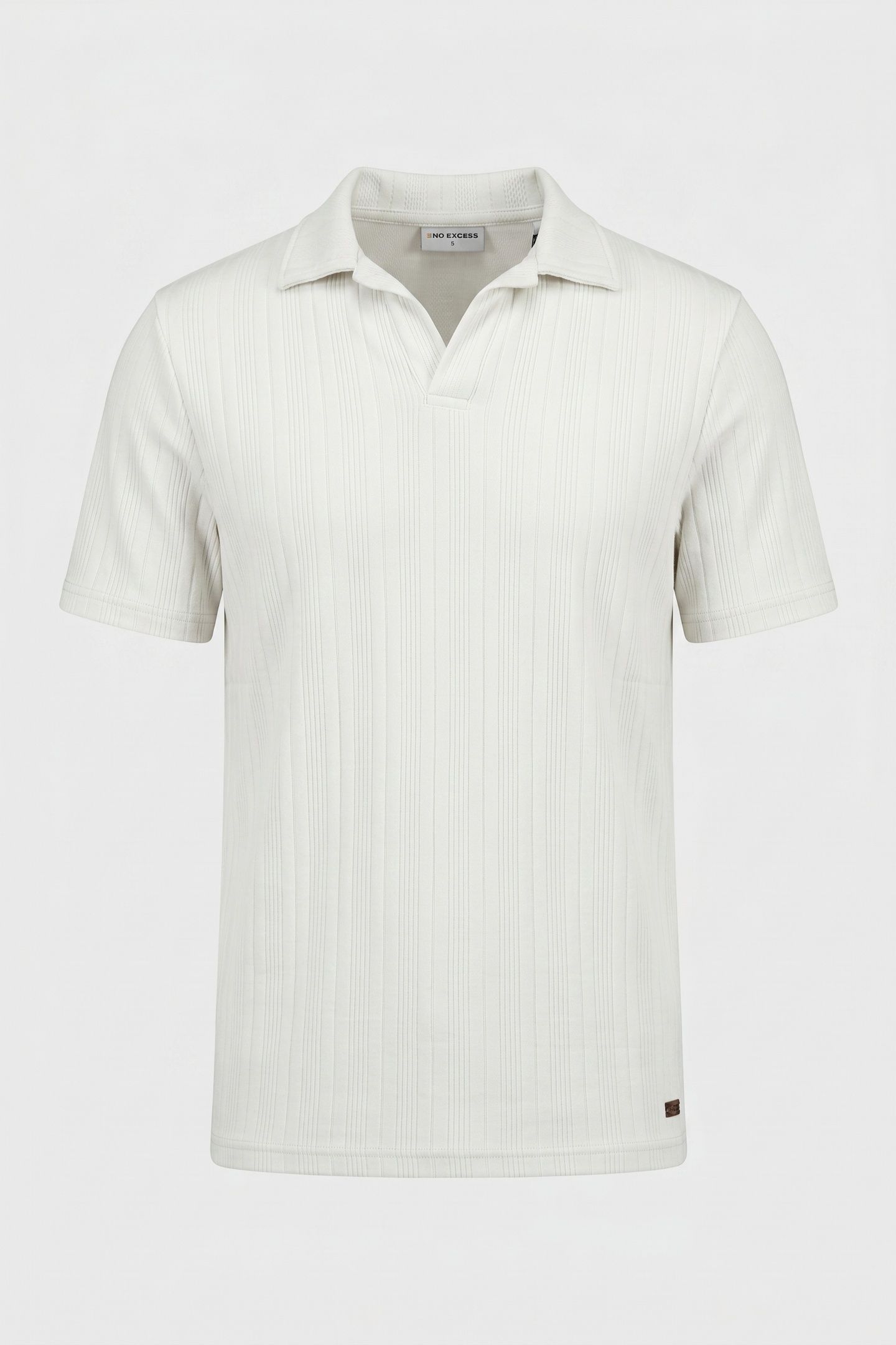POLO REVERS SOLID VERTICAL JACQUARD STRIPES CHALK 5
