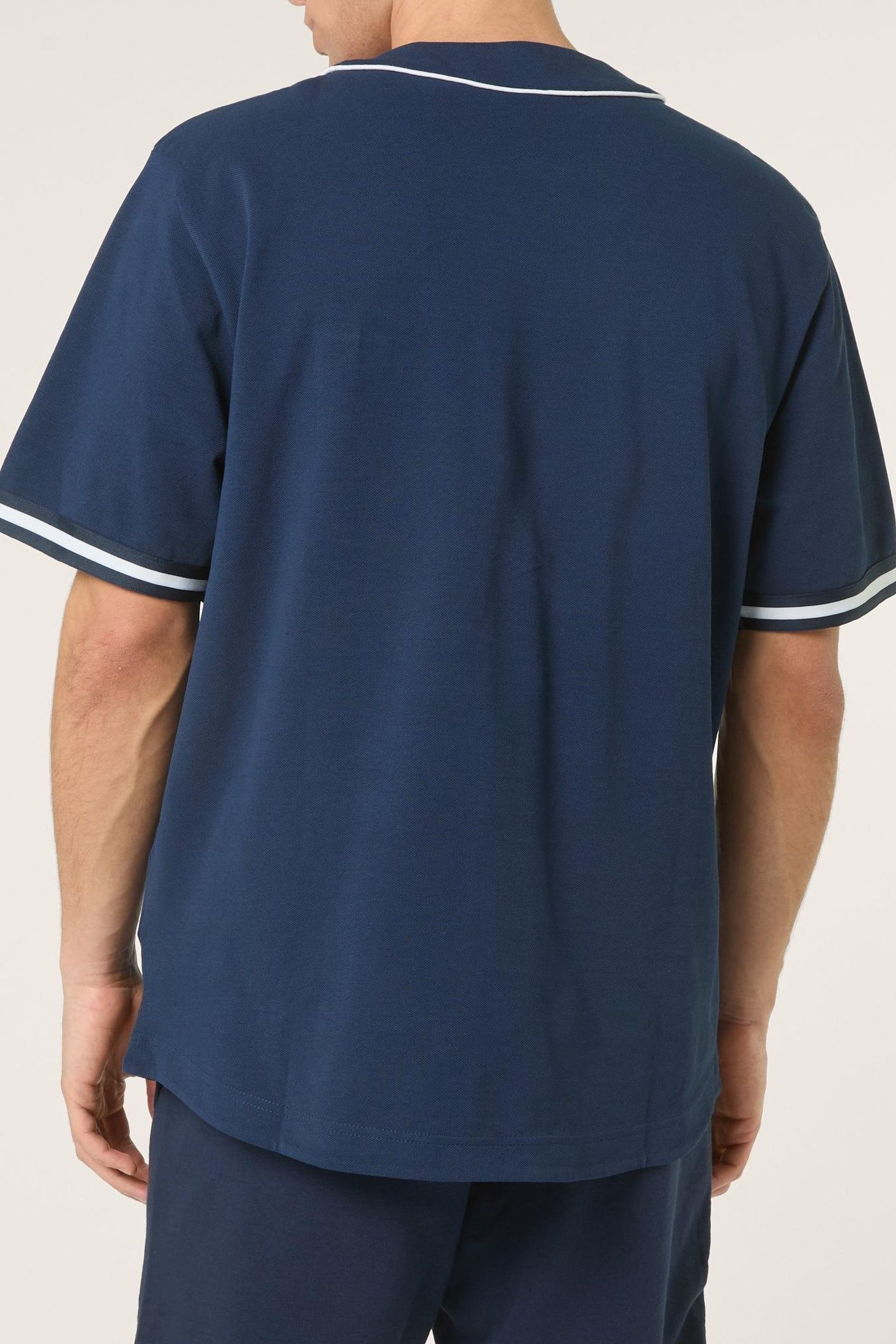 STATUTO LOOSE PIQUE BASEBALL SHIRT BLACK IRIS 3