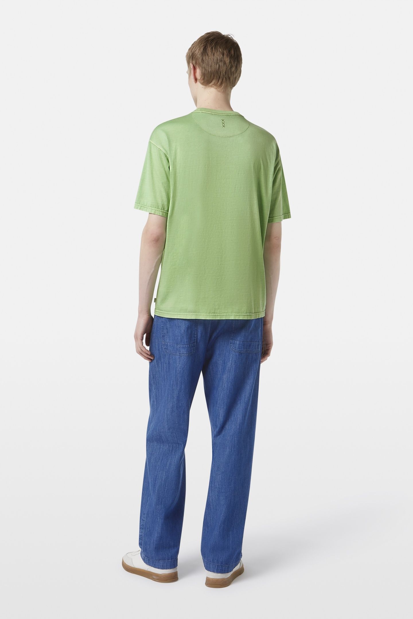 RELAXED-FIT 3 CROSSES GARMENT-DYED T-SHIRT PISTACHIO 3
