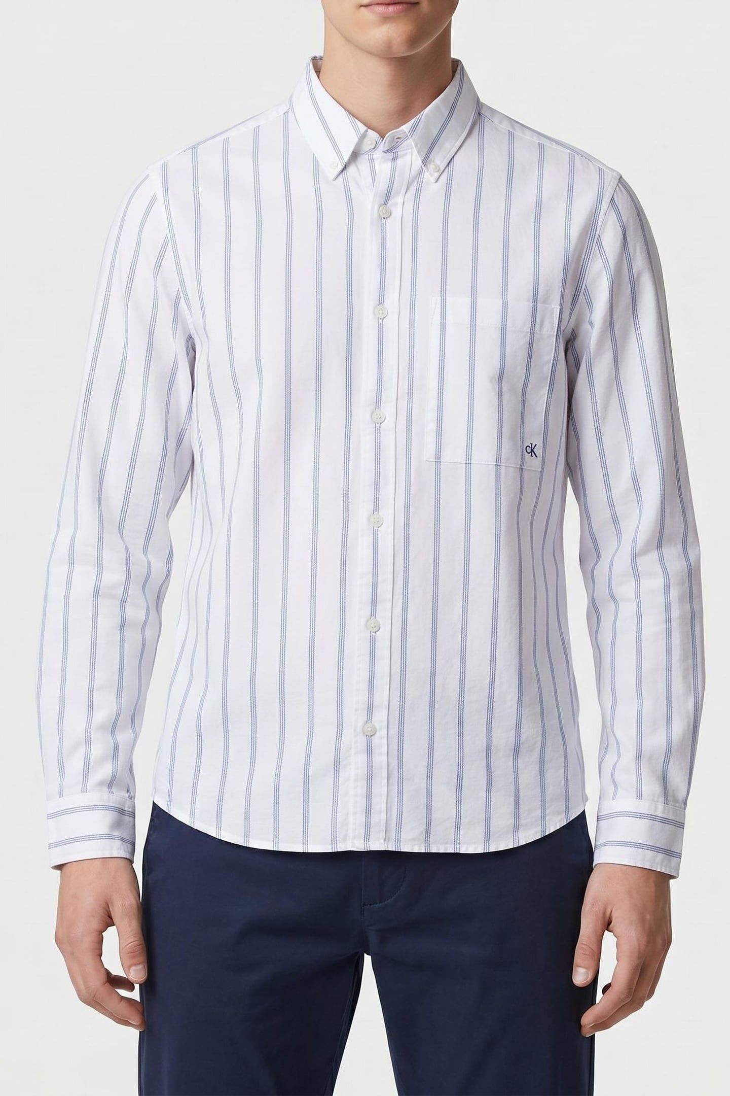 LS STRIPE OXFORD CLASSIC SHIRT BRILLIANT WHITE 1
