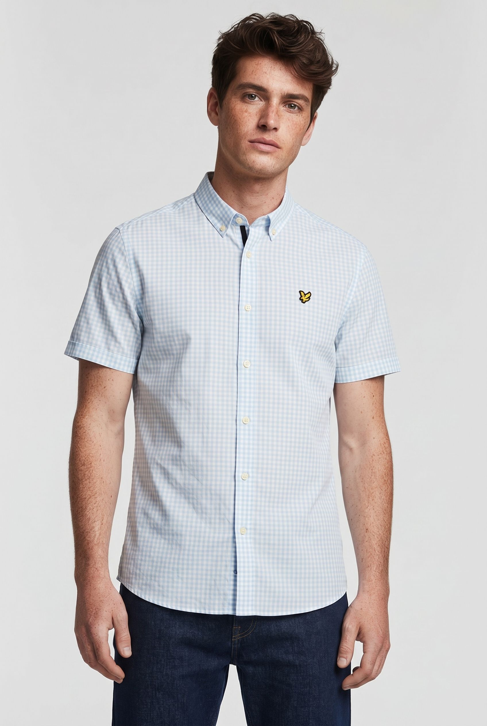 SS GINGHAM SHIRT DECK BLUE/ WHITE 1