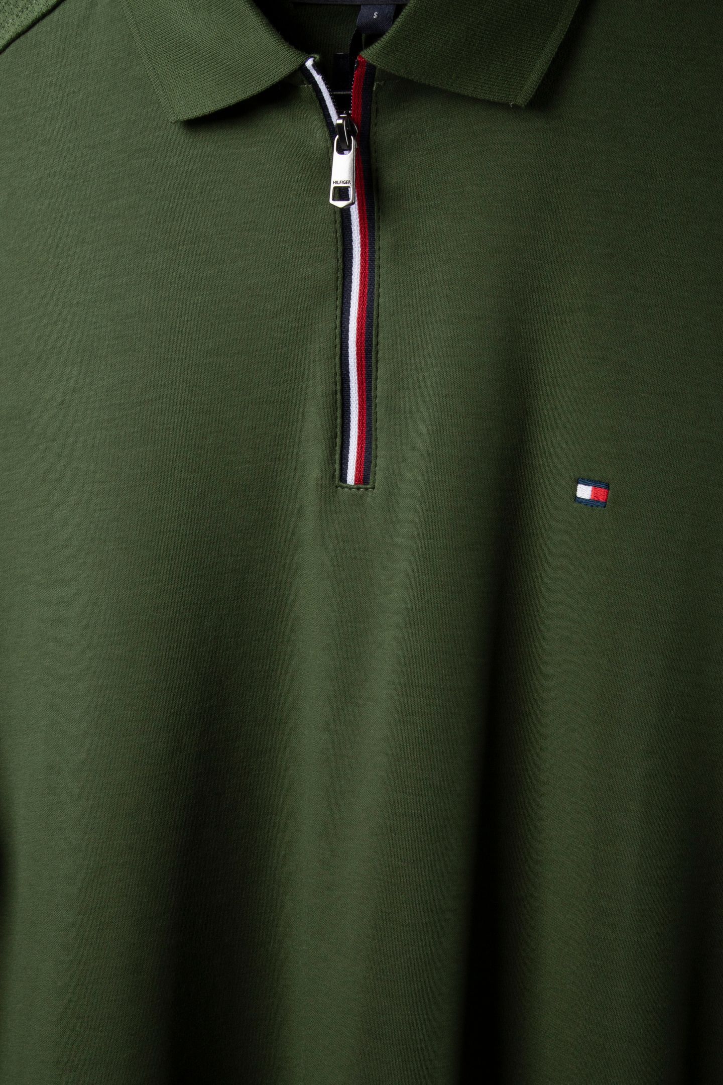 FLUID COTTON FLAG EMBROIDERY ZIP POLO SHIRT MOUNTAIN PINE 4
