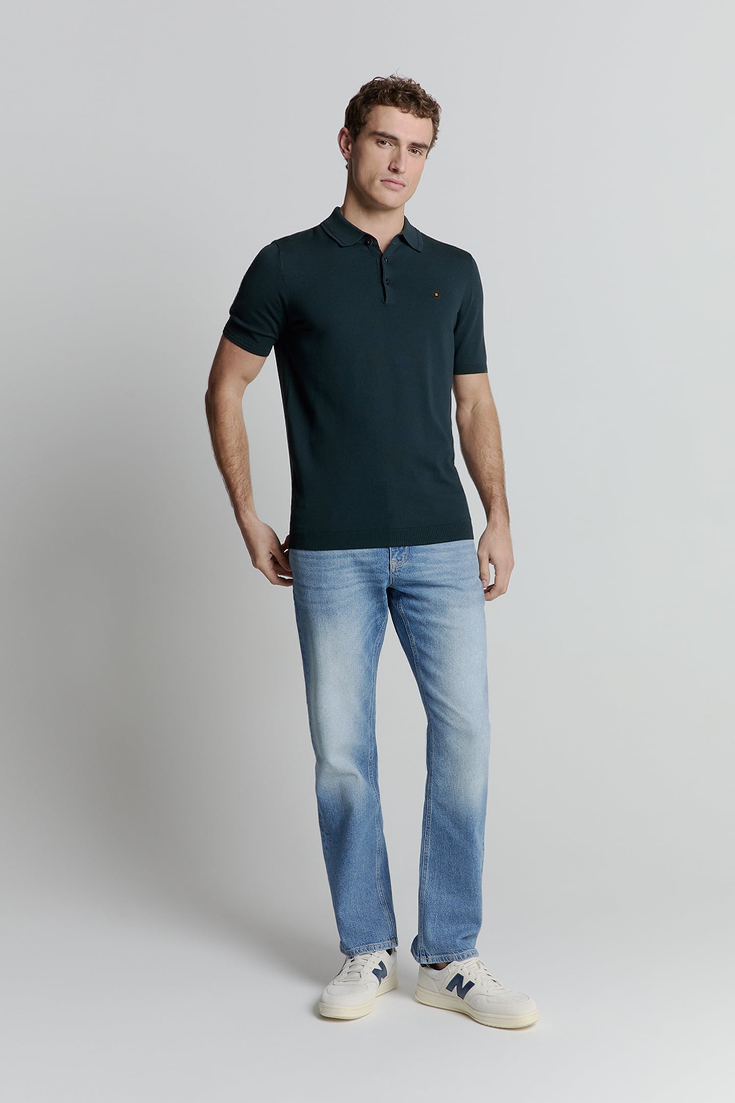 PULLOVER SHORT SLEEVE POLO BUTTON SOLID NIGHT 3