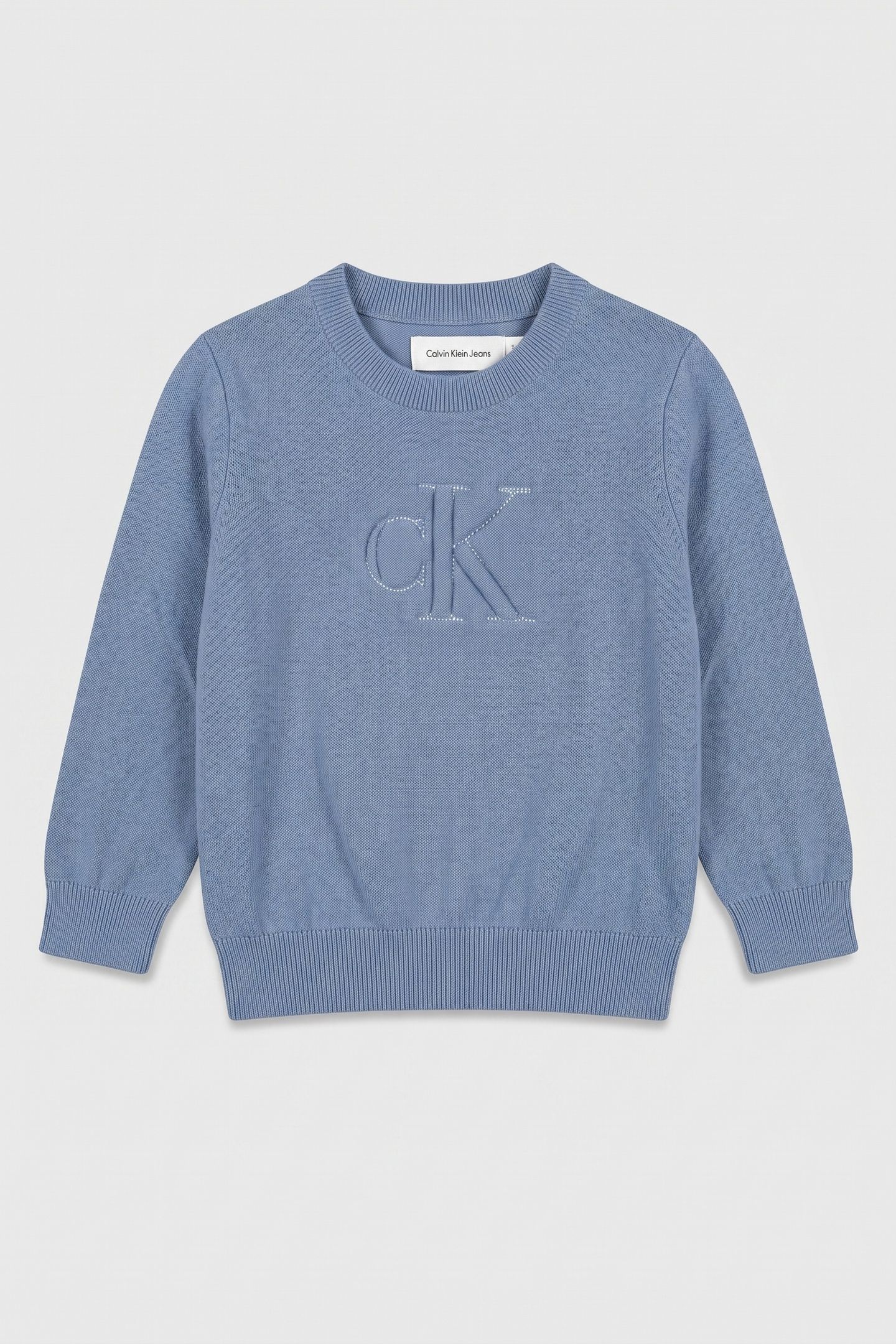 BOYS QUILTED MONOGRAM SWEATER SATIN BLUE 1