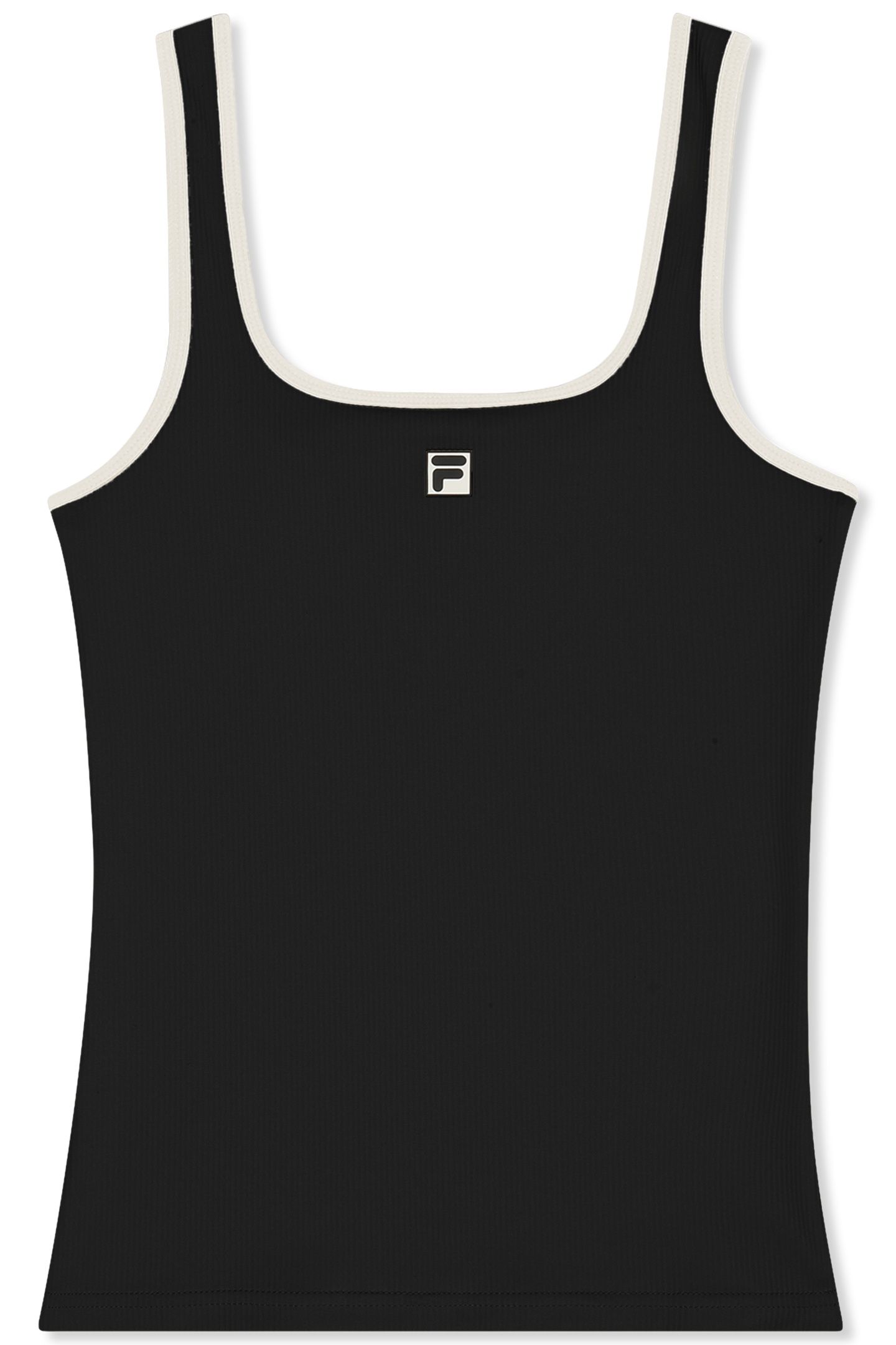 MAIANO SLIM LOGO RIB TANK TOP BLACK 5