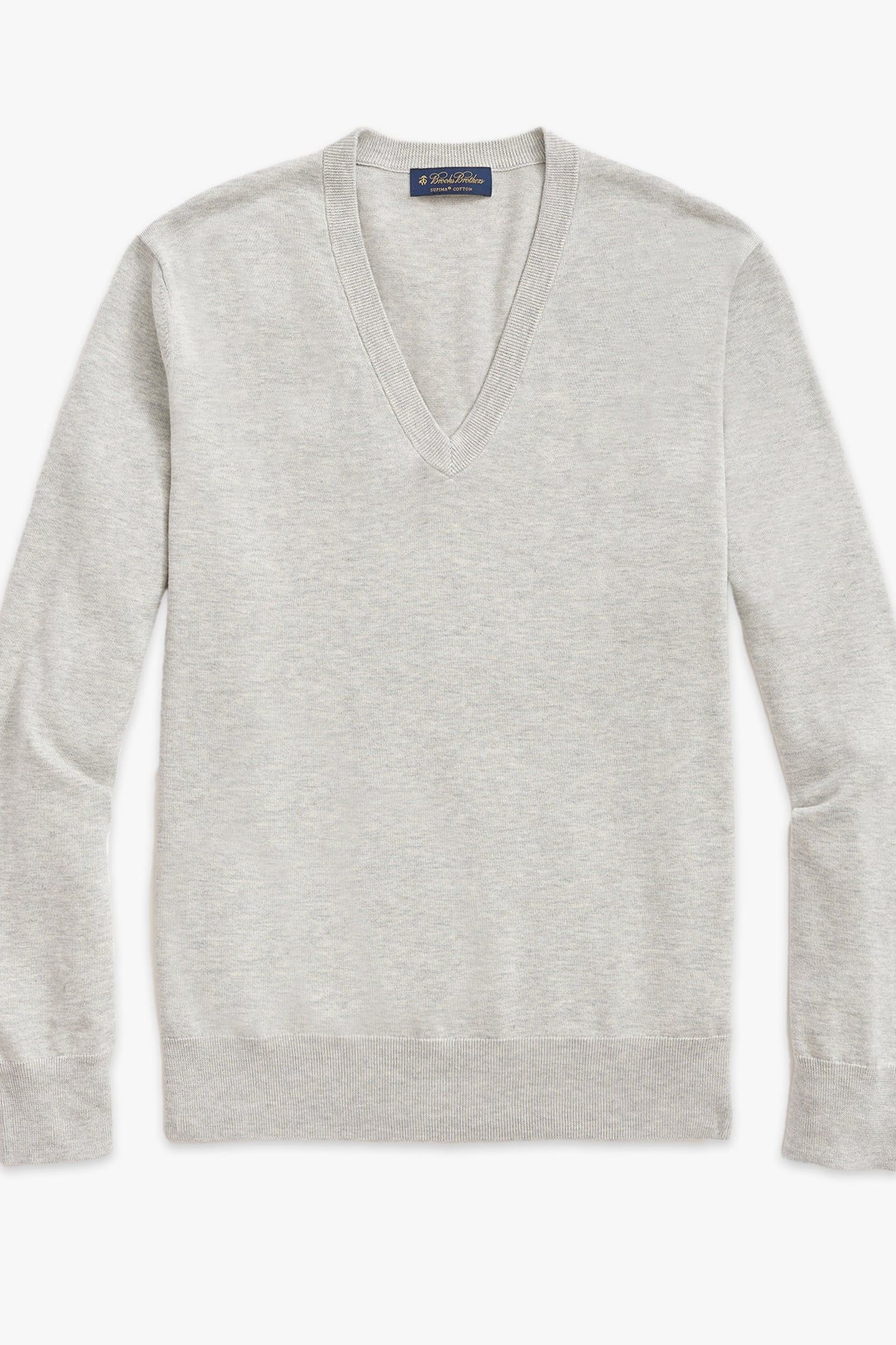 SUPIMA COTTON V-NECK SWEATER GREY 4