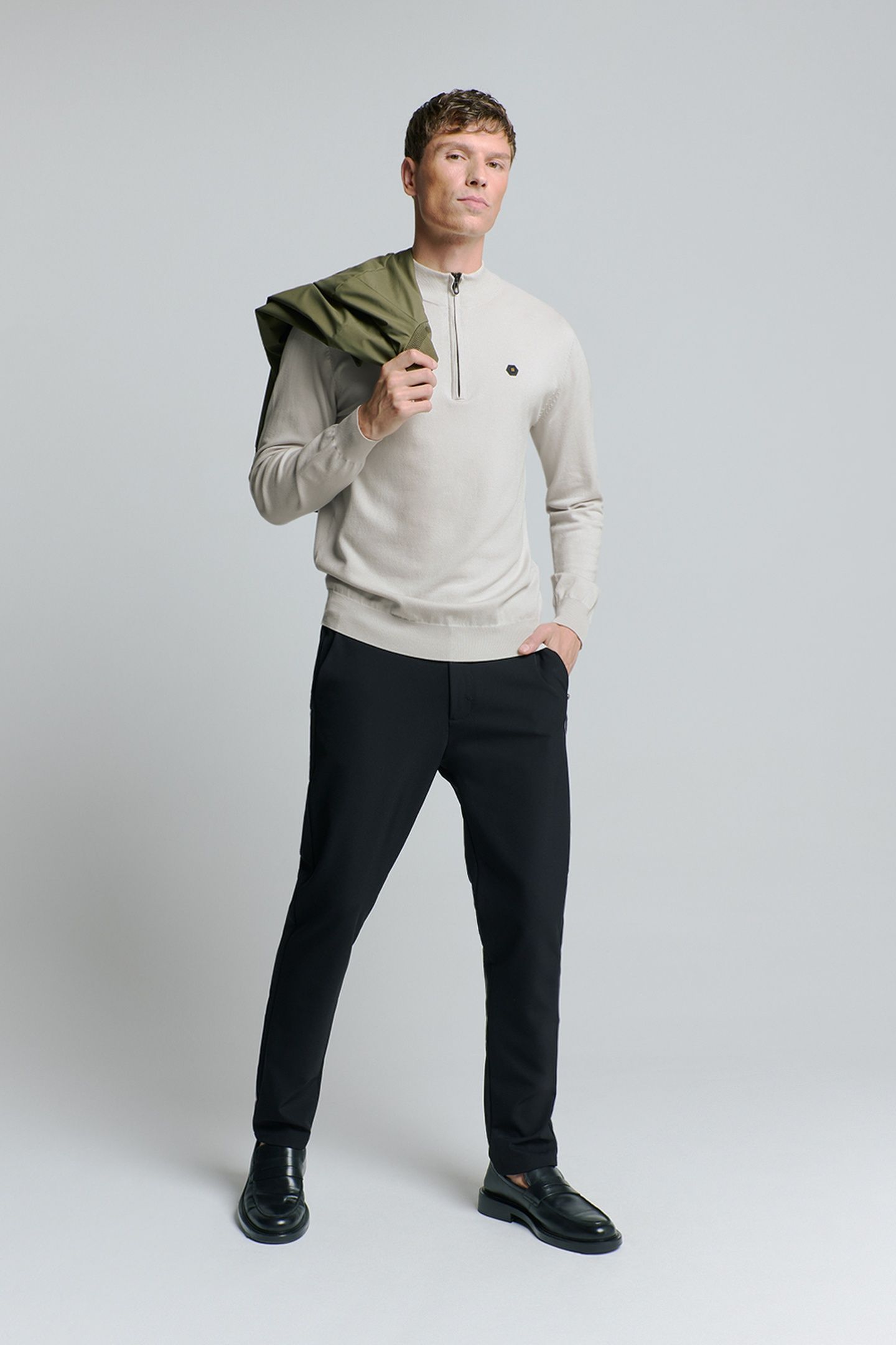 PULLOVER HALF ZIP CHALK 1