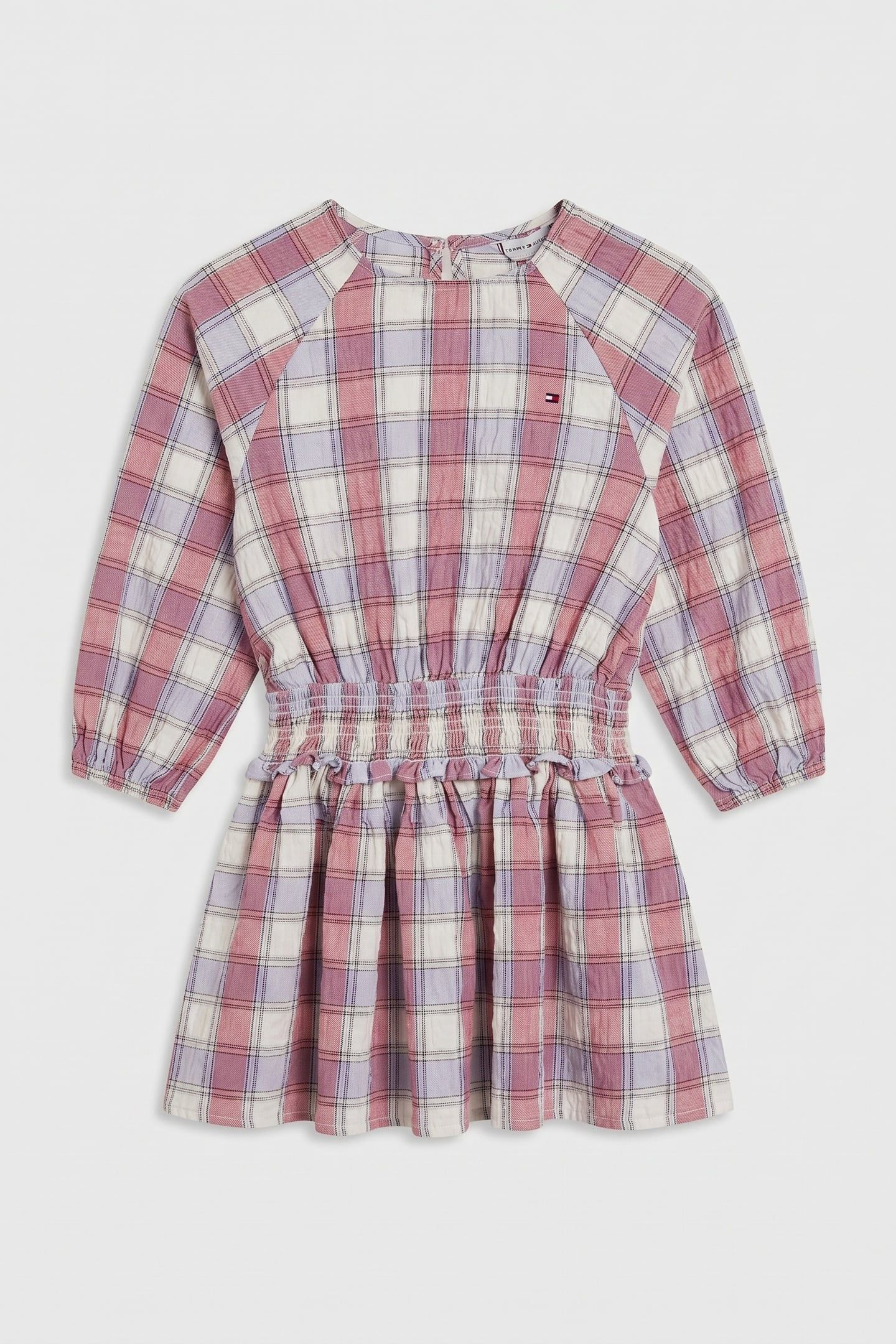GIRLS CHECK SMOCK DRESSENTIAL LS ANCIENT WHITE CHECK 2