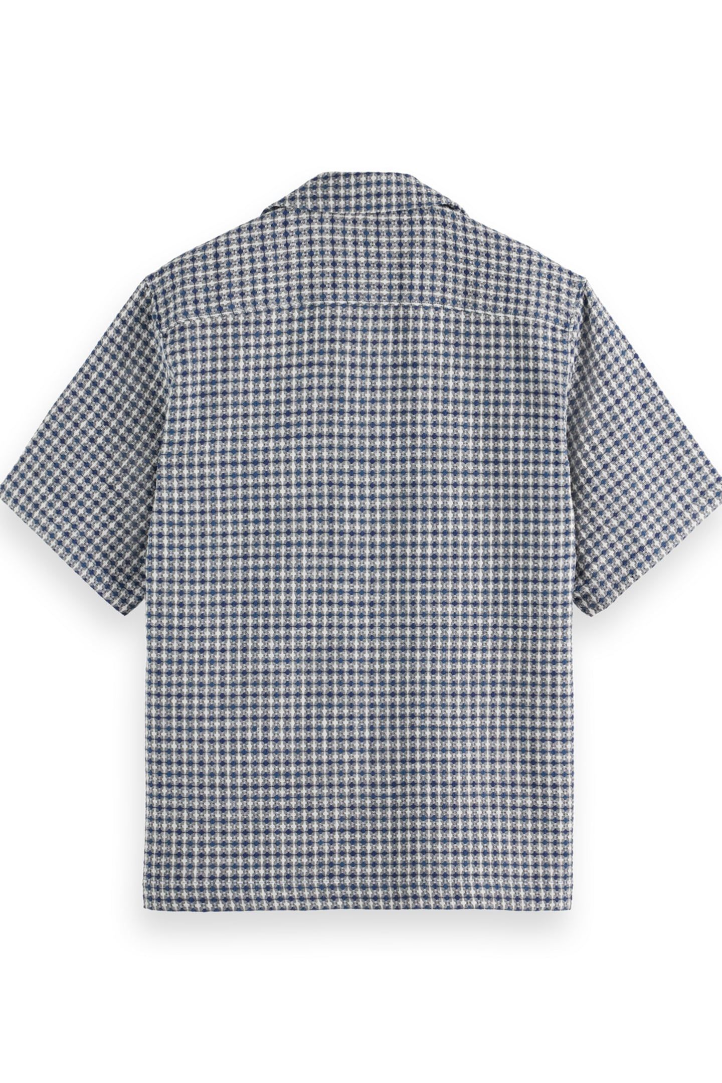RELAXED FIT SHORT SLEEVE JACQUARD SHIRT BLUE DIAMOND 2