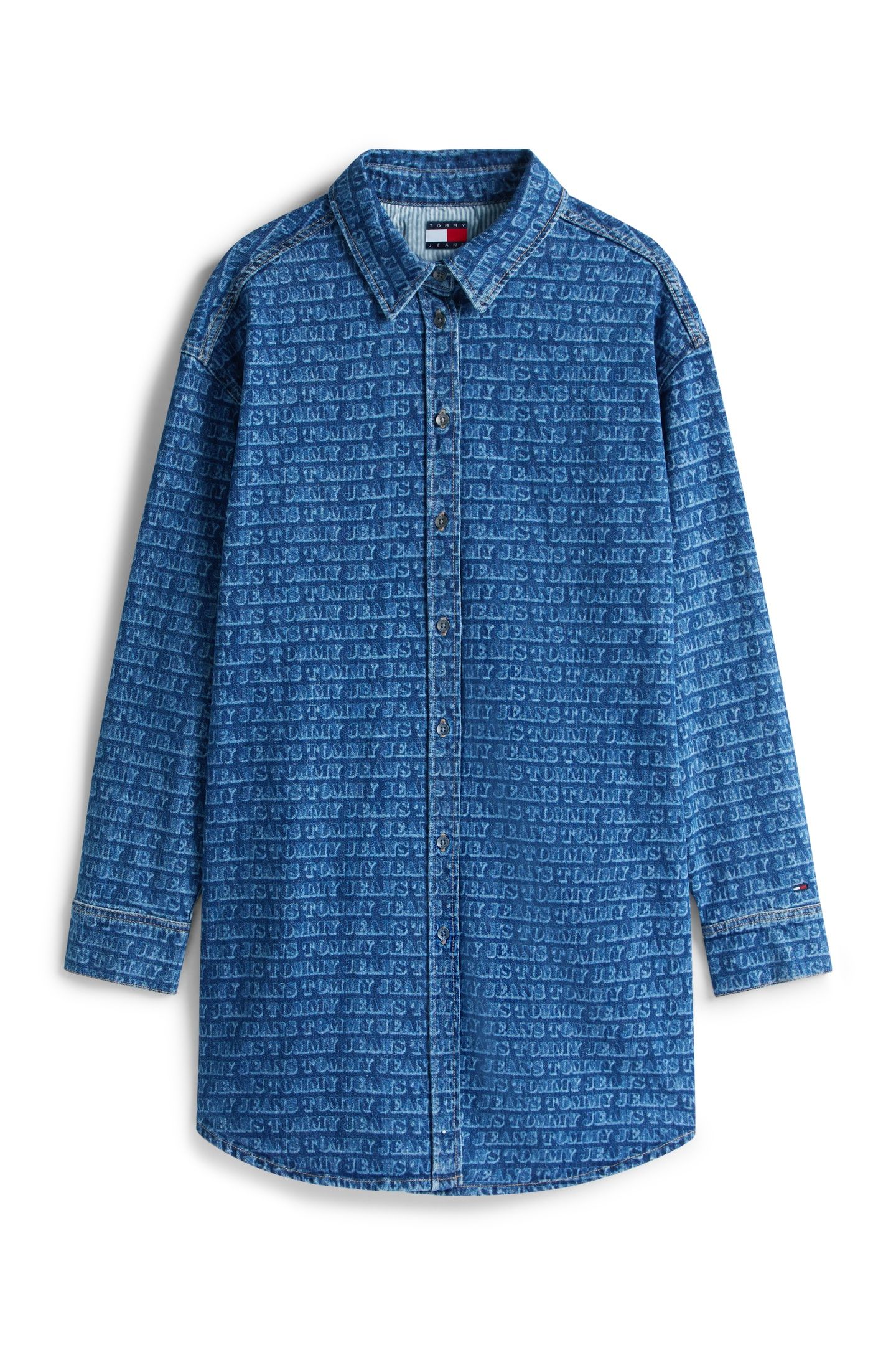 RELAXED DENIM SHIRT DRESS DENIM MEDIUM 4