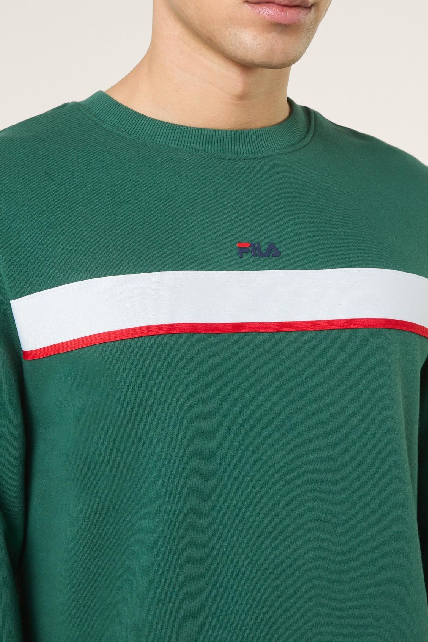SAGANO REGULAR TAPED CREWNECK SWEATSHIRT POSY GREEN 7