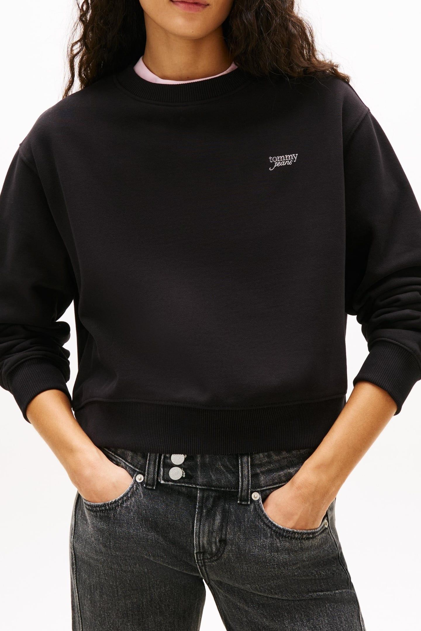 RELAXED CREW SWEATSHIRT BLACK 2