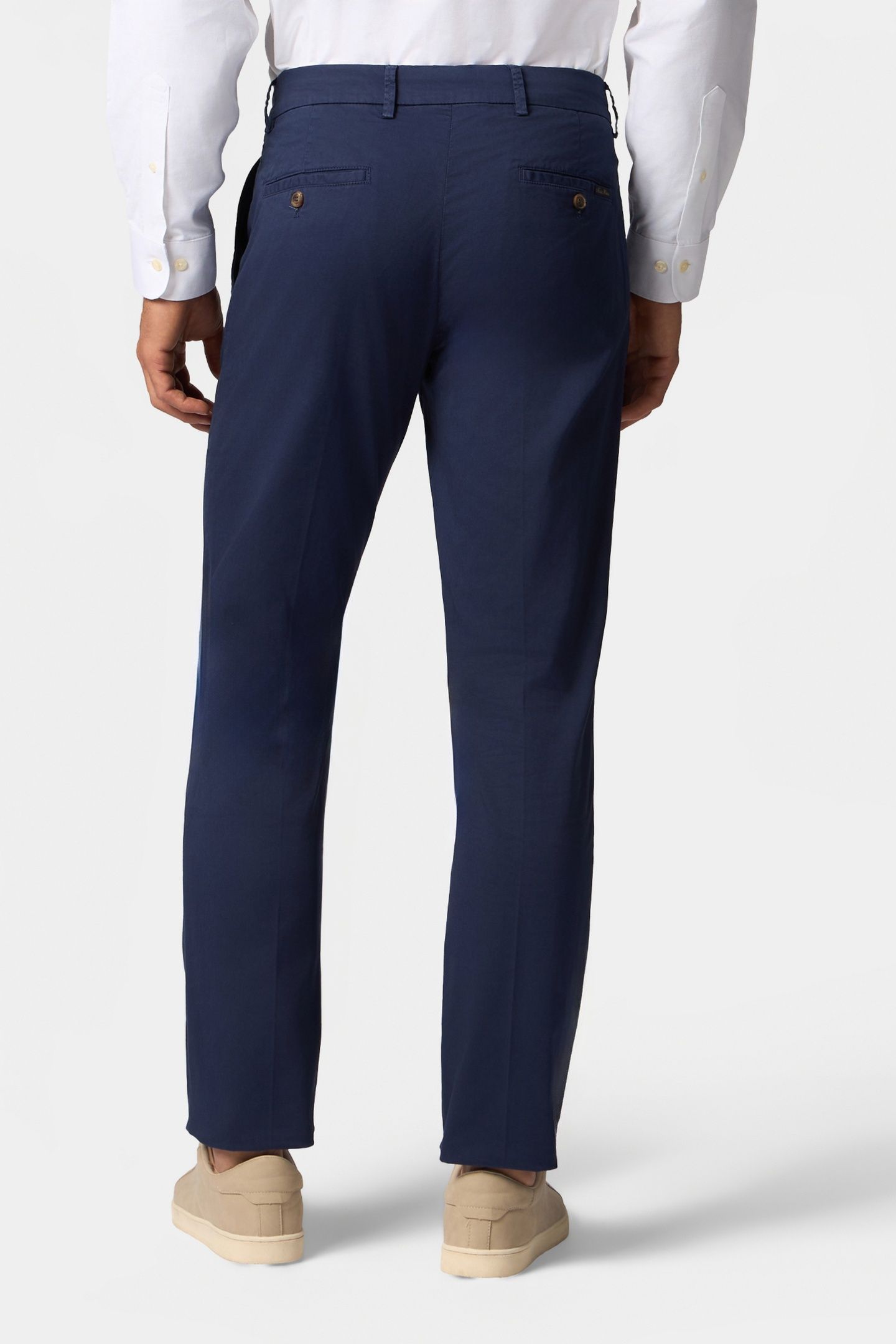 REGULAR FIT STRETCH COTTON GABARDINE CHINO BLUE 3