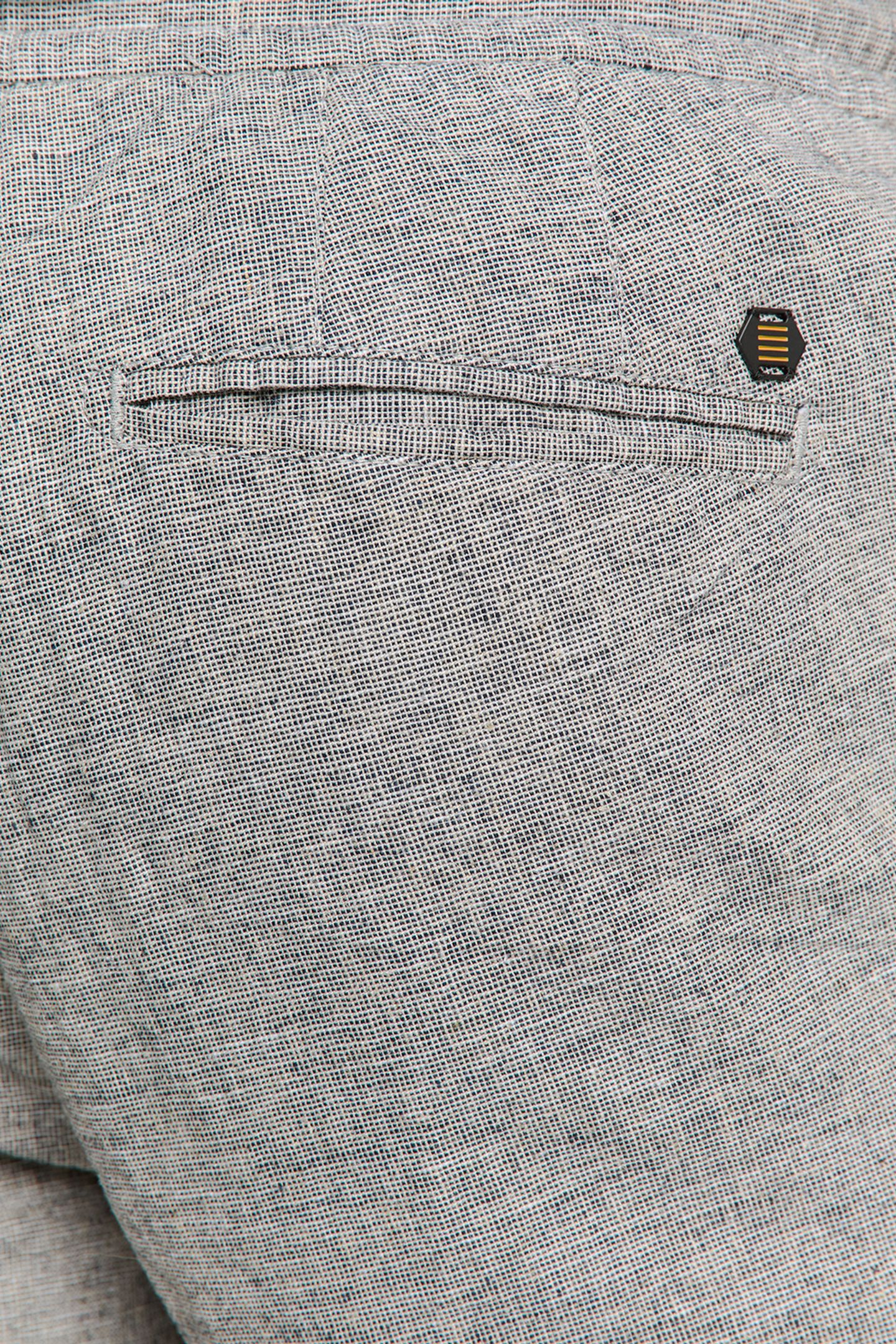 SHORT WITH LINEN MELANGE DEEP BLUE 6