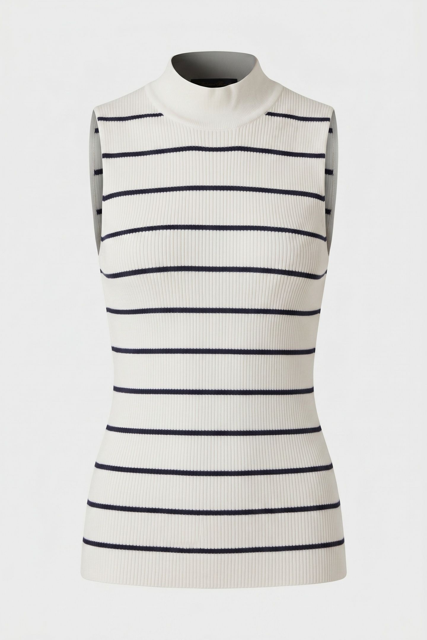 HIGH NECK RIBBED TOP WHITE 4
