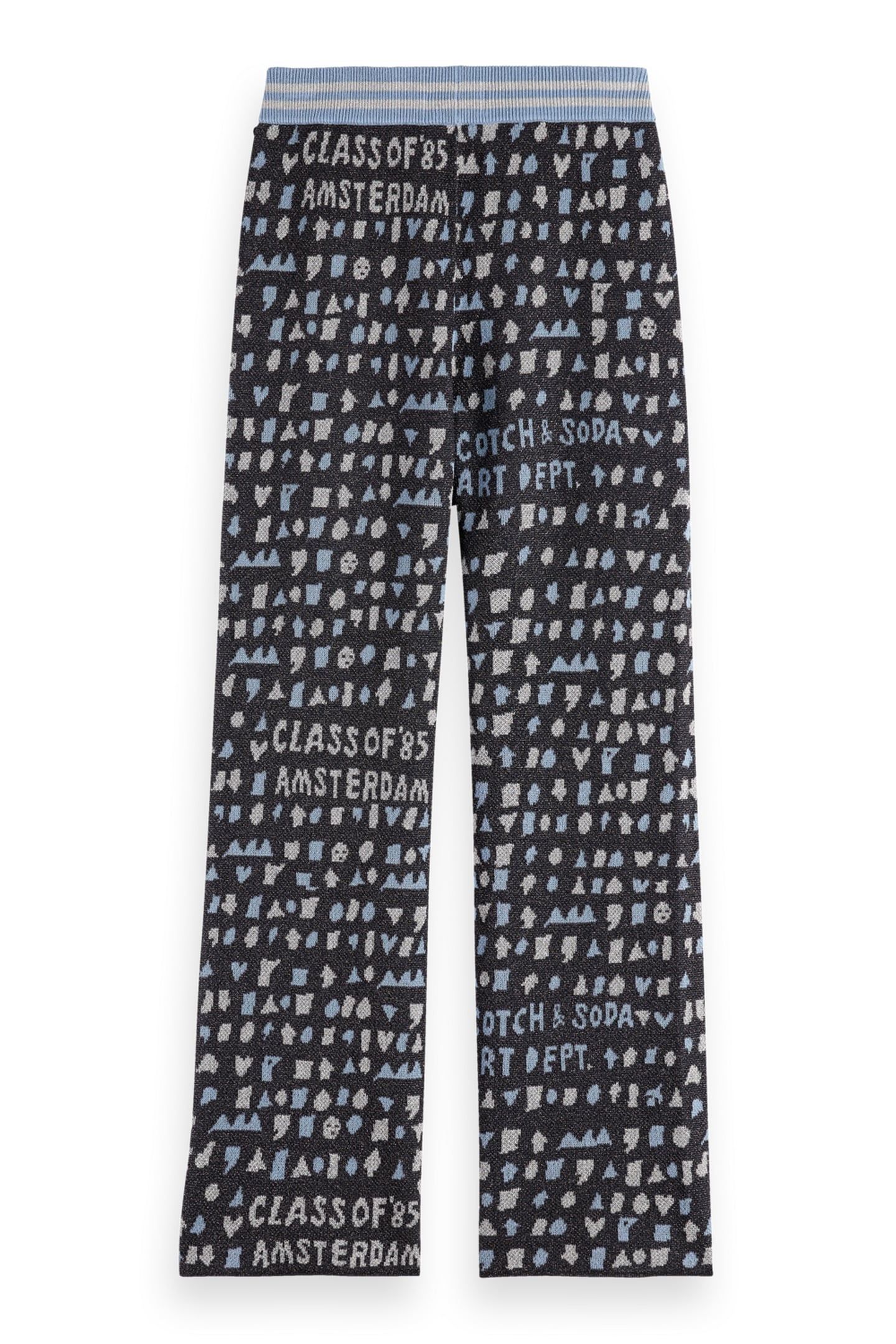 GIRL STRAIGHT-LEG JACQUARD SWEATPANTS CHARCOAL ART 1