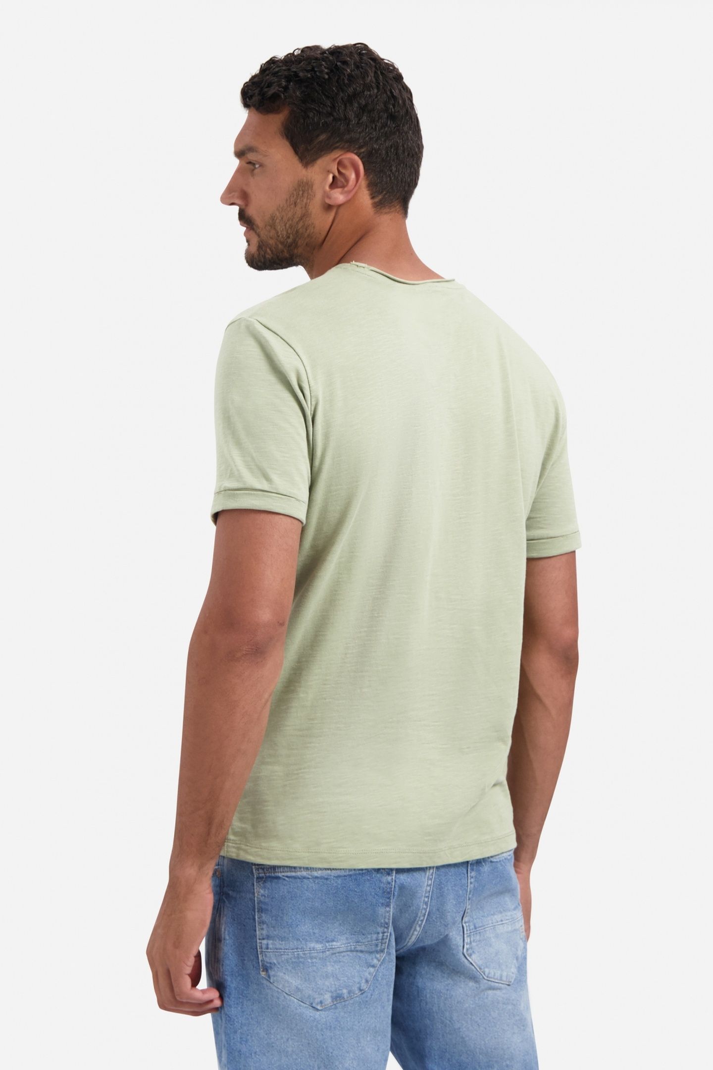 T-SHIRT CREWNECK SLUB LIGHT MOSS 3