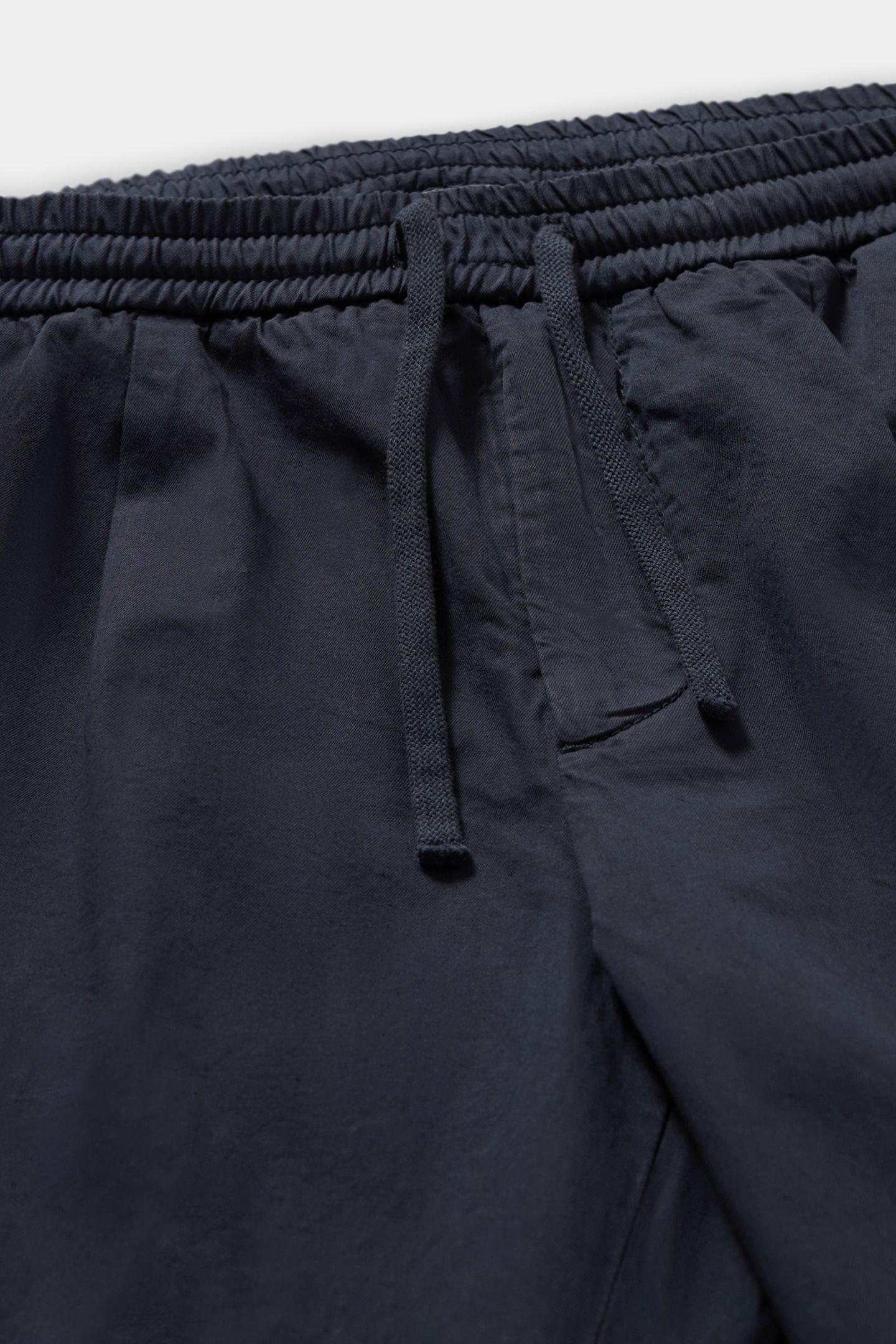 SLUB COTTON STRAIGHT-LEG PLEATED PANT NAVY 6